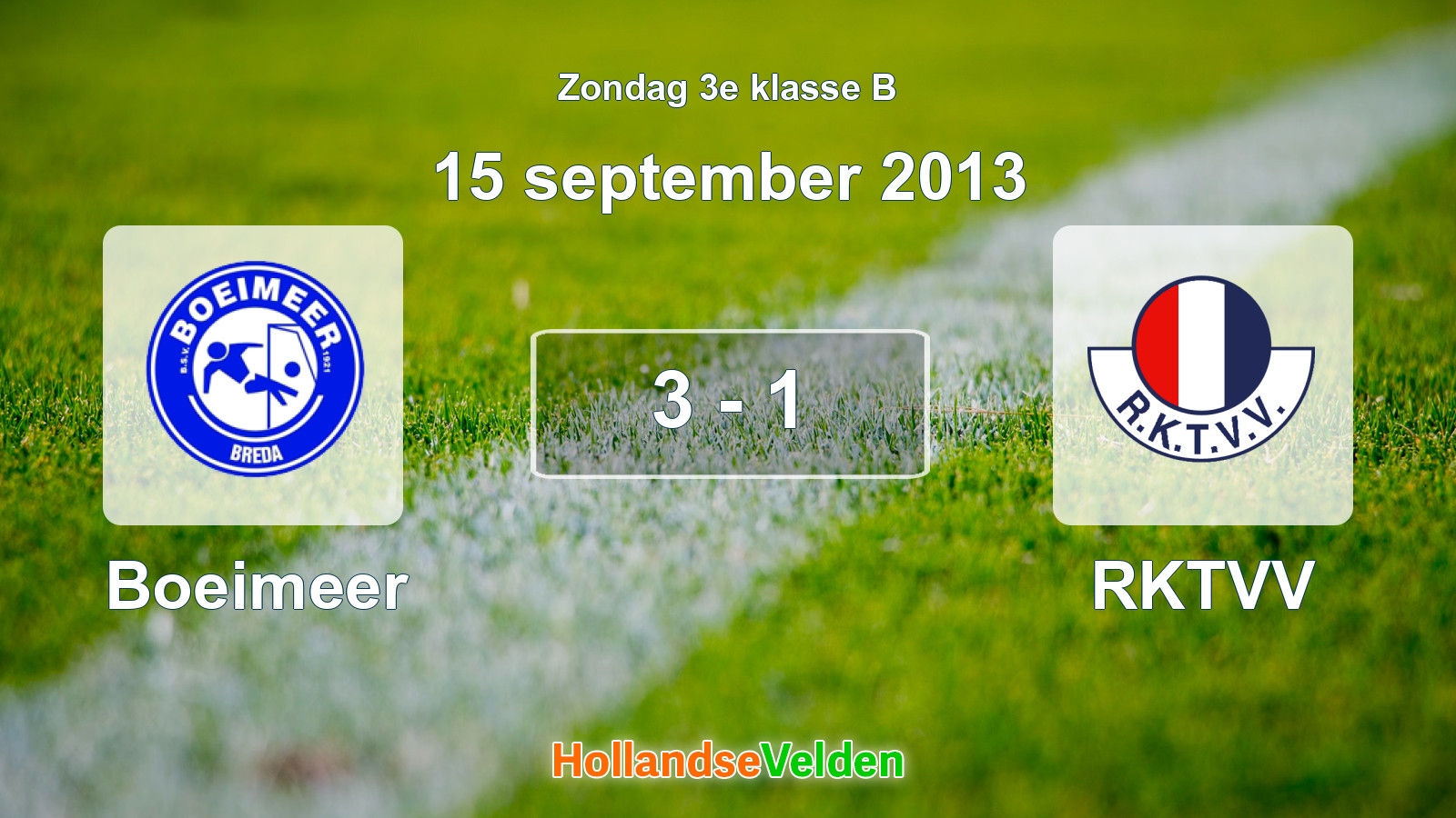 Gespeelde wedstrijd: Boeimeer - RKTVV 3 - 1 (15 september 2013)