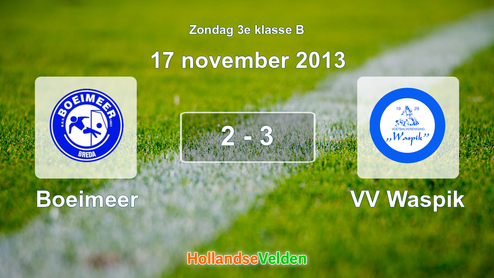 Gespeelde wedstrijd: Boeimeer - VV Waspik 2 - 3 (17 november 2013)