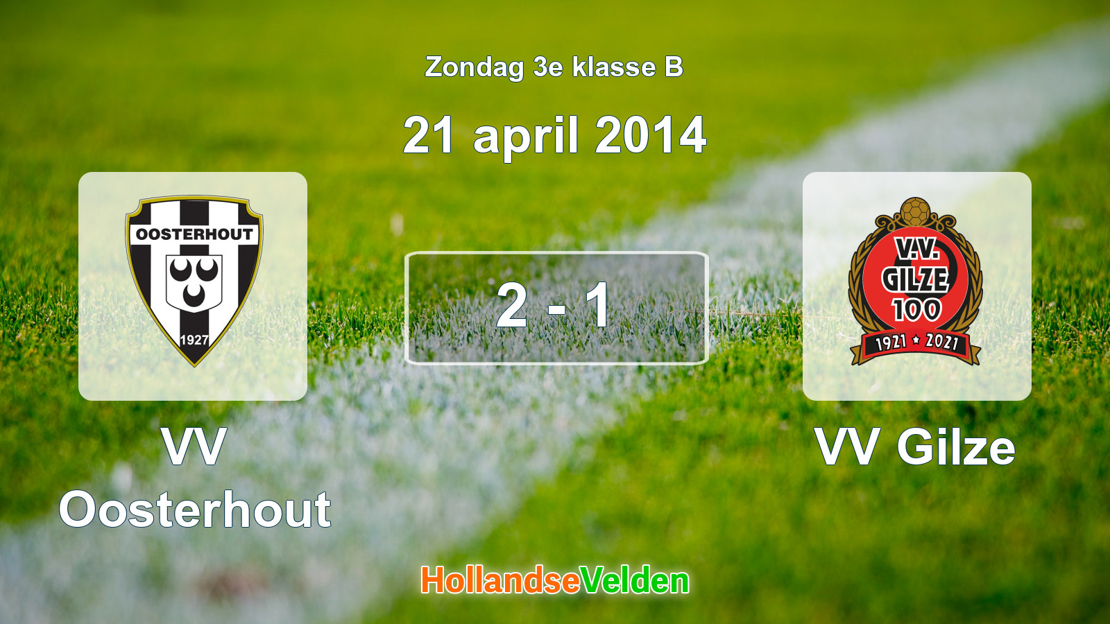 Gespeelde wedstrijd: VV Oosterhout - VV Gilze 2 - 1 (21 april 2014)