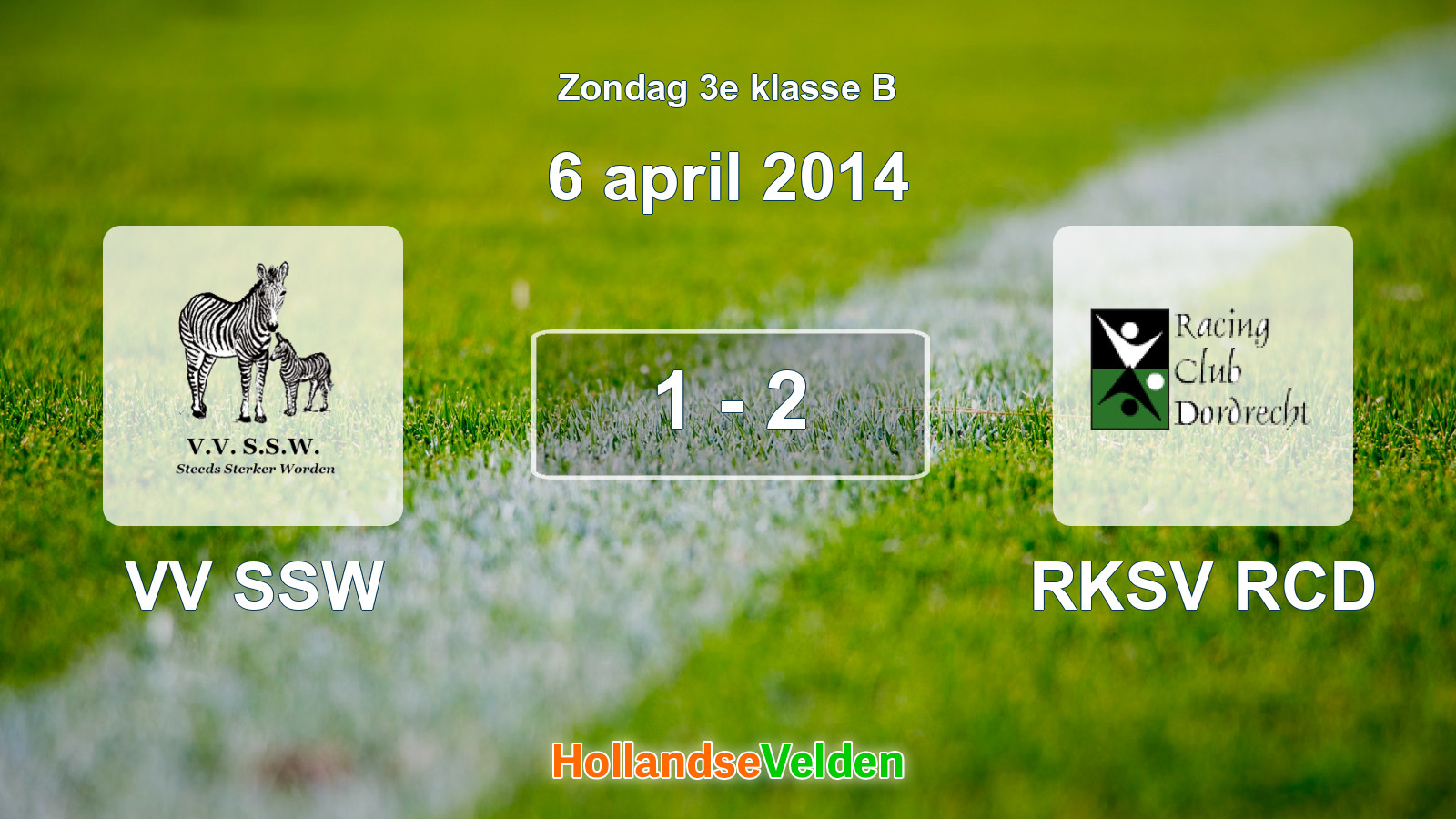 Gespeelde wedstrijd: VV SSW - RKSV RCD 1 - 2 (6 april 2014)