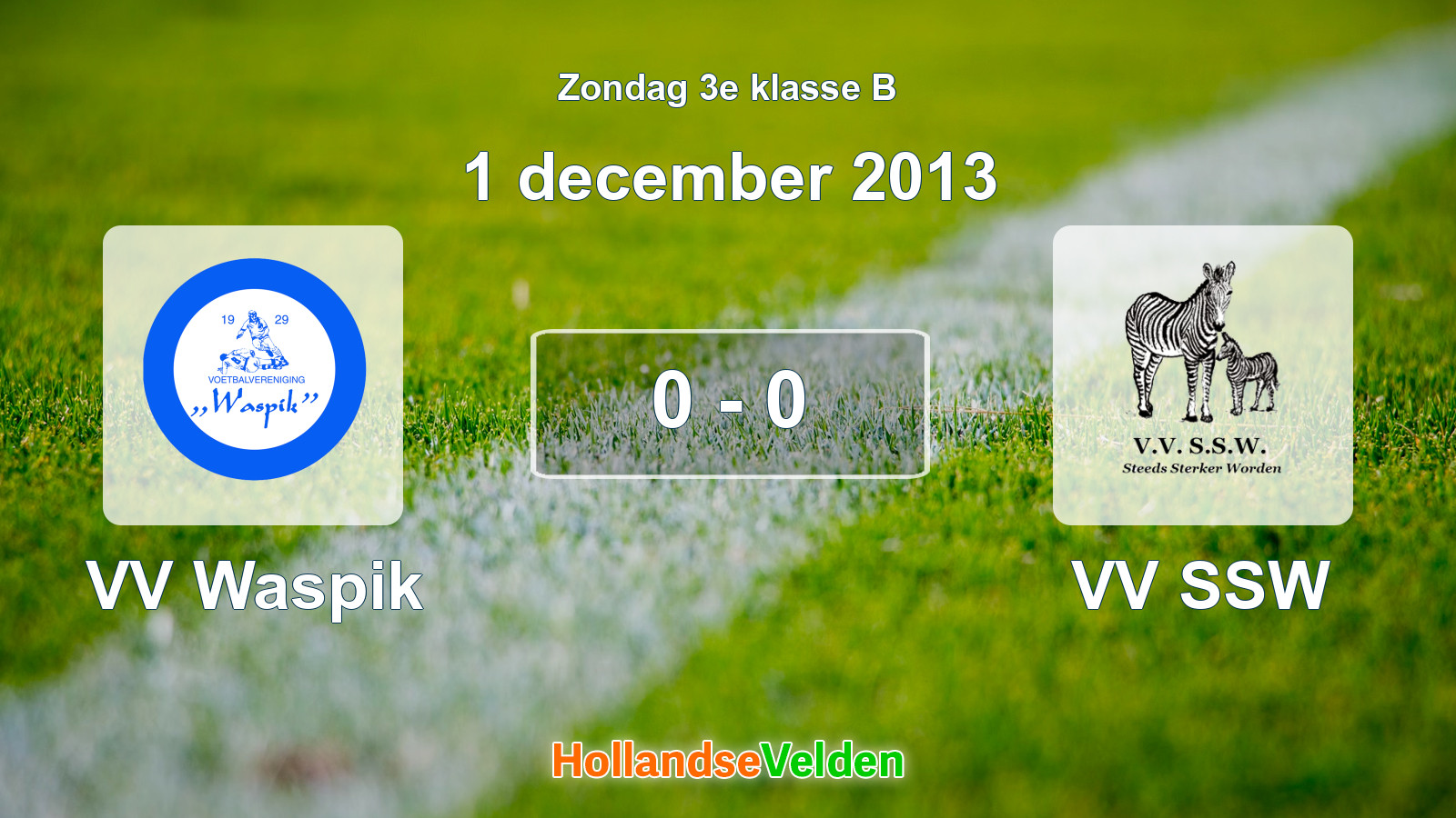 Gespeelde wedstrijd: VV Waspik - VV SSW 0 - 0 (1 december 2013)