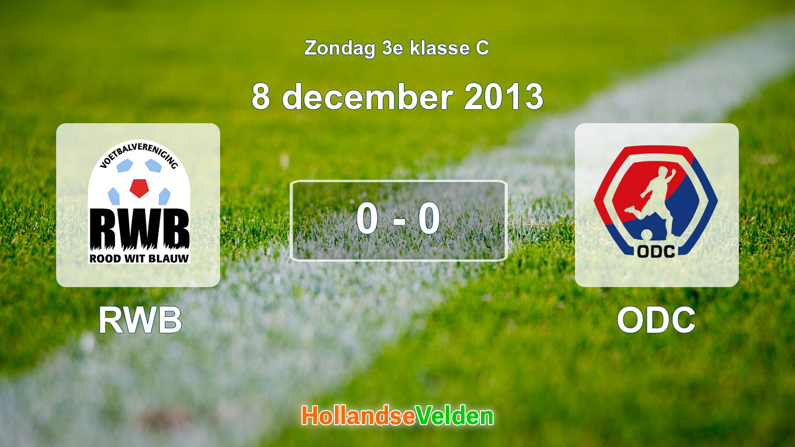 Gespeelde wedstrijd: RWB - ODC 0 - 0 (8 december 2013)