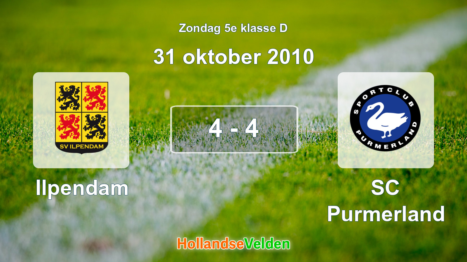 Gespeelde wedstrijd: Ilpendam - SC Purmerland 4 - 4 (31 oktober 2010)