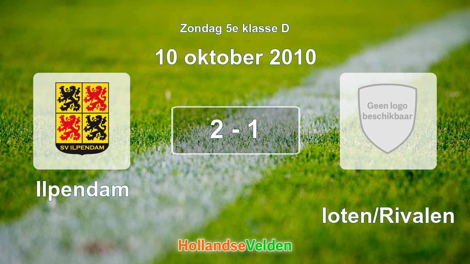 Gespeelde wedstrijd: Ilpendam - Sloten/Rivalen 2 - 1 (10 oktober 2010)