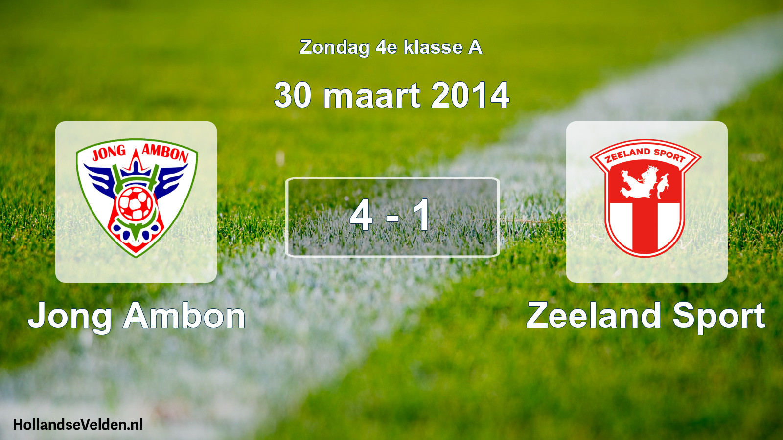 Gespeelde wedstrijd: Jong Ambon - Zeeland Sport 4 - 1 (30 maart 2014)