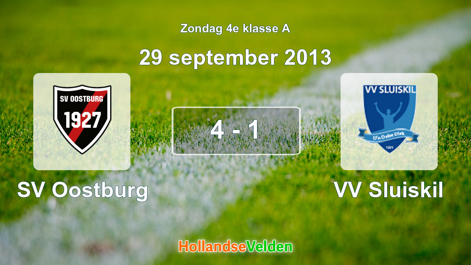 Gespeelde wedstrijd: SV Oostburg - VV Sluiskil 4 - 1 (29 september 2013)