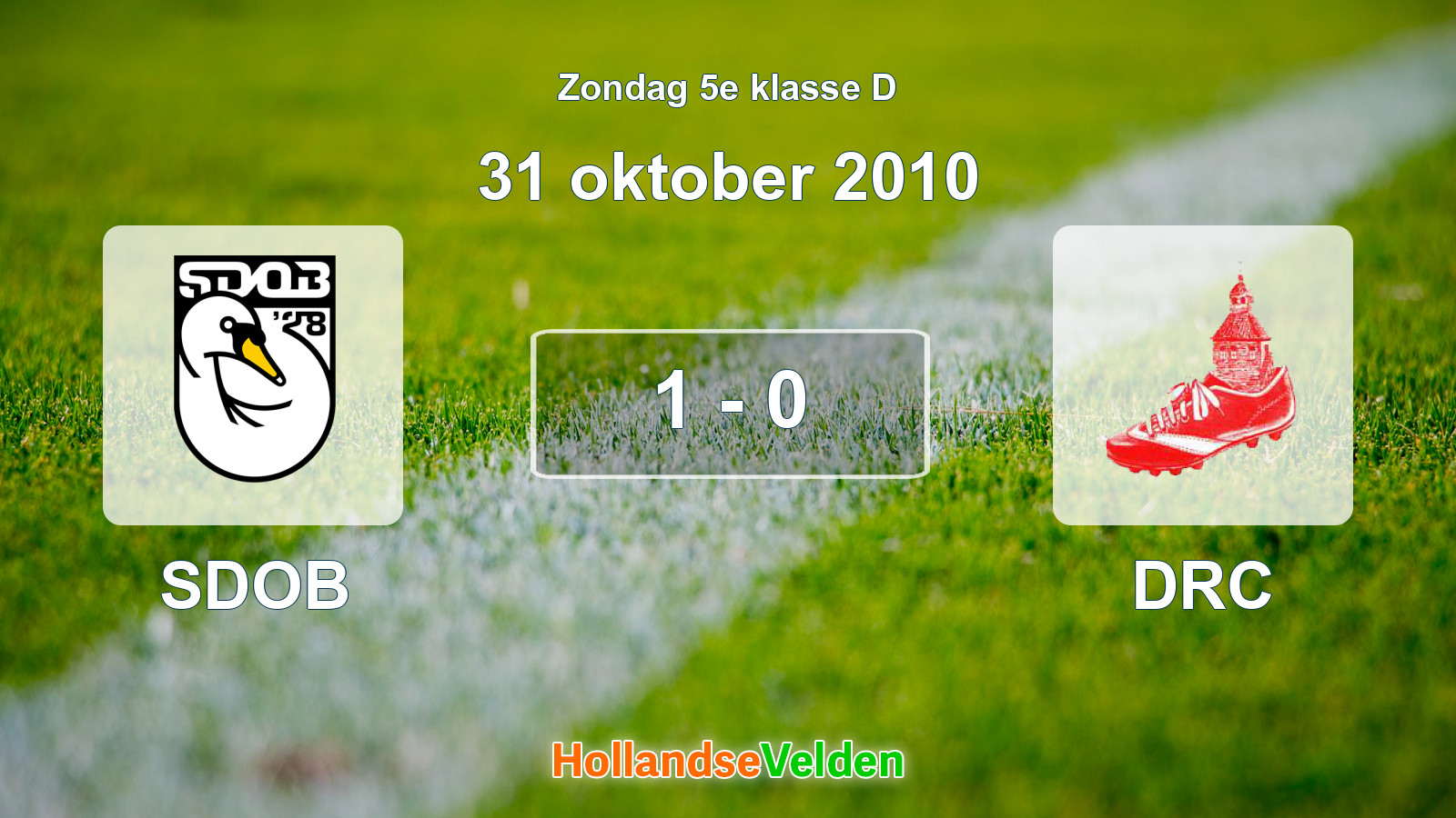 Gespeelde wedstrijd: SDOB - DRC 1 - 0 (31 oktober 2010)