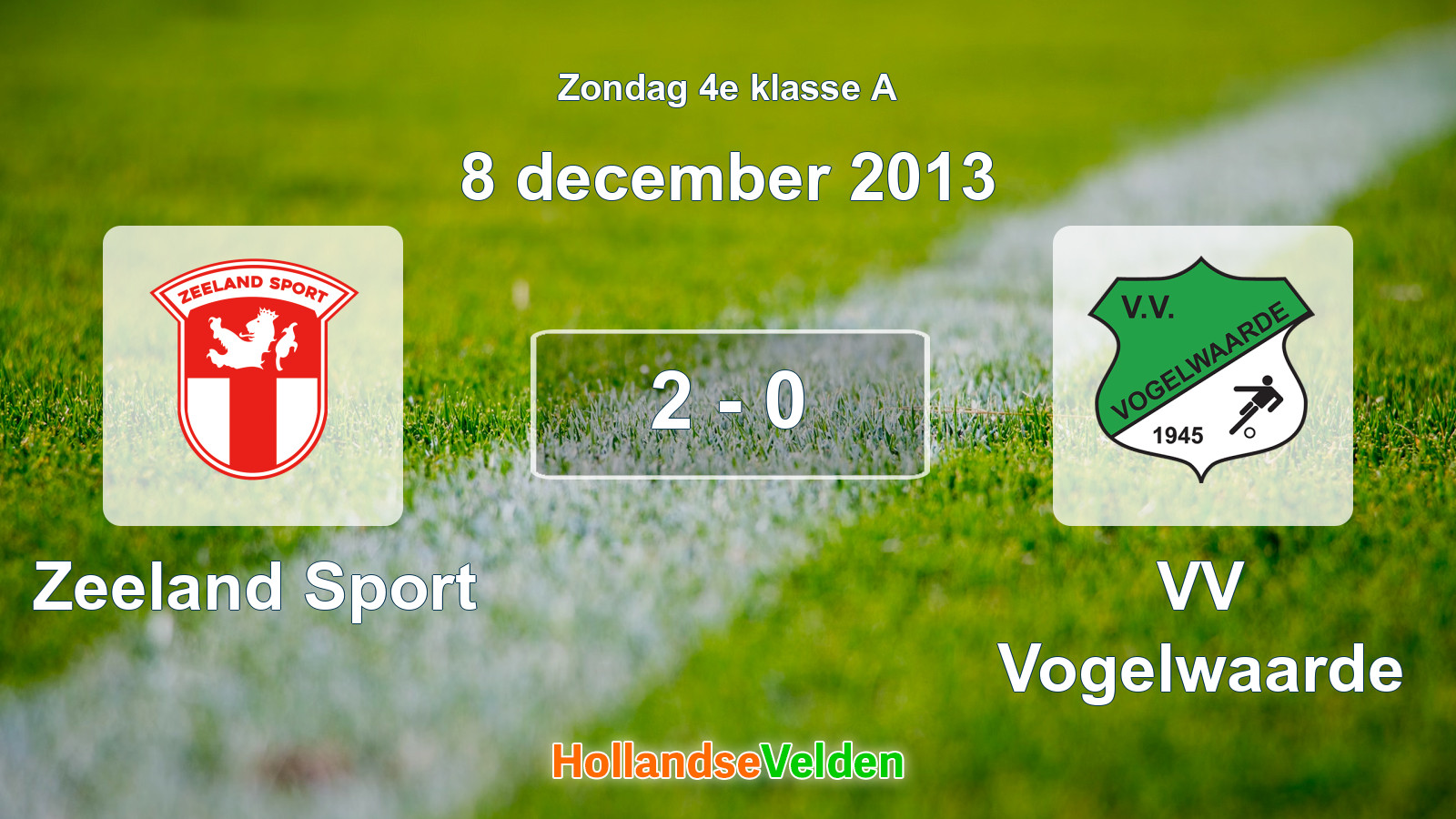 Gespeelde wedstrijd: Zeeland Sport - VV Vogelwaarde 2 - 0 (8 december 2013)