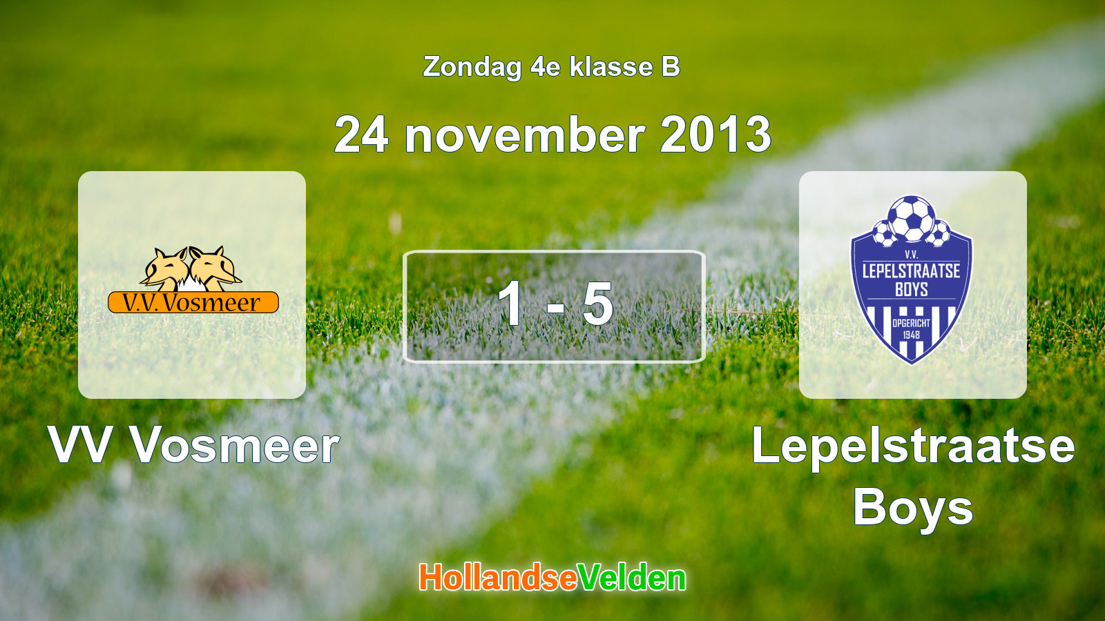 Gespeelde wedstrijd: VV Vosmeer - Lepelstraatse Boys 1 - 5 (24 november 2013)