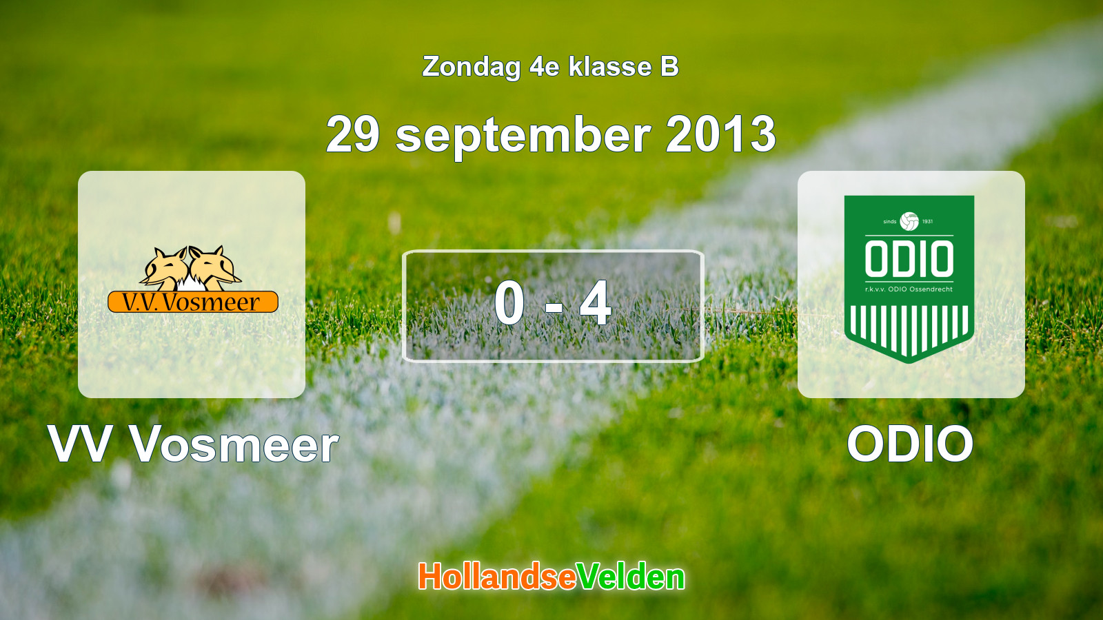 Gespeelde wedstrijd: VV Vosmeer - ODIO 0 - 4 (29 september 2013)