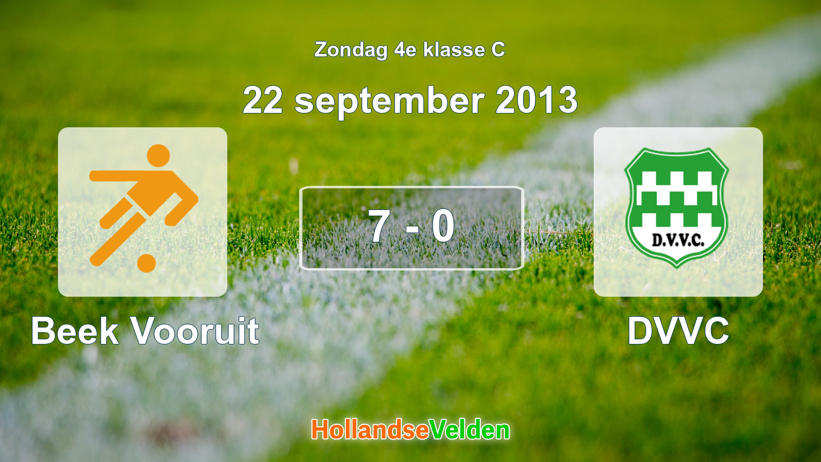 Gespeelde wedstrijd: Beek Vooruit - DVVC 7 - 0 (22 september 2013)