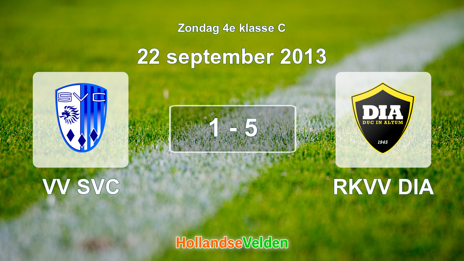 Gespeelde wedstrijd: VV SVC - RKVV DIA 1 - 5 (22 september 2013)