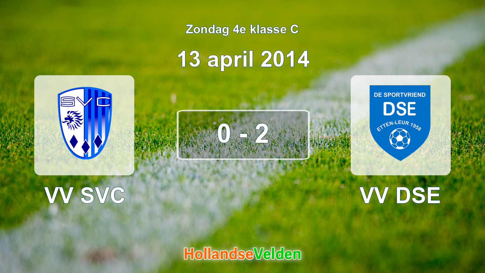 Gespeelde wedstrijd: VV SVC - VV DSE 0 - 2 (13 april 2014)