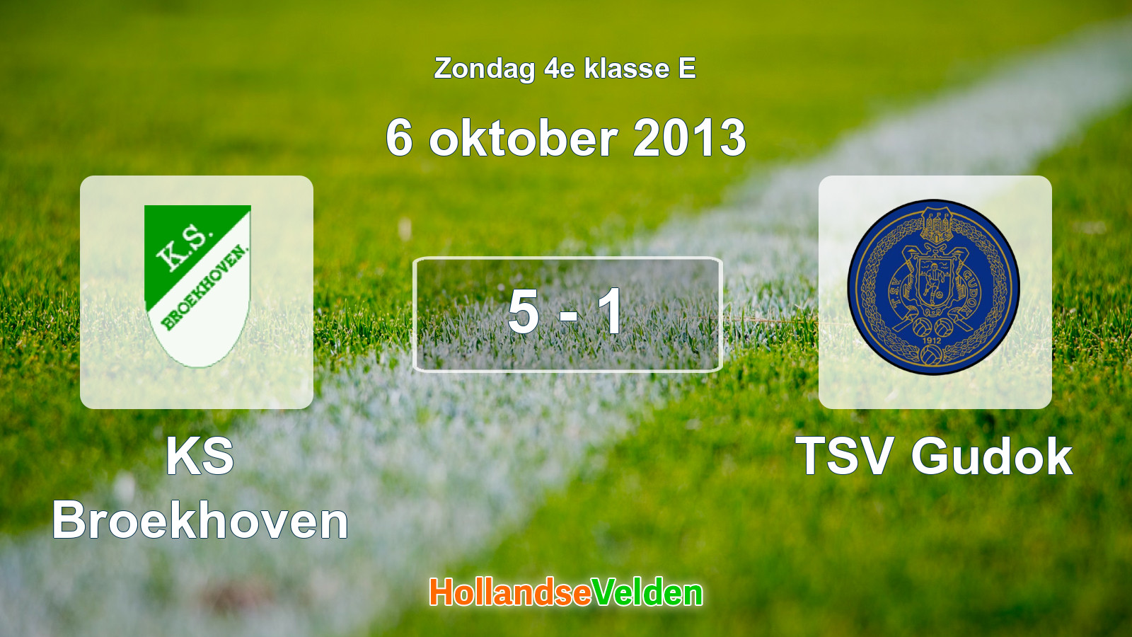Gespeelde wedstrijd: KS Broekhoven - TSV Gudok 5 - 1 (6 oktober 2013)