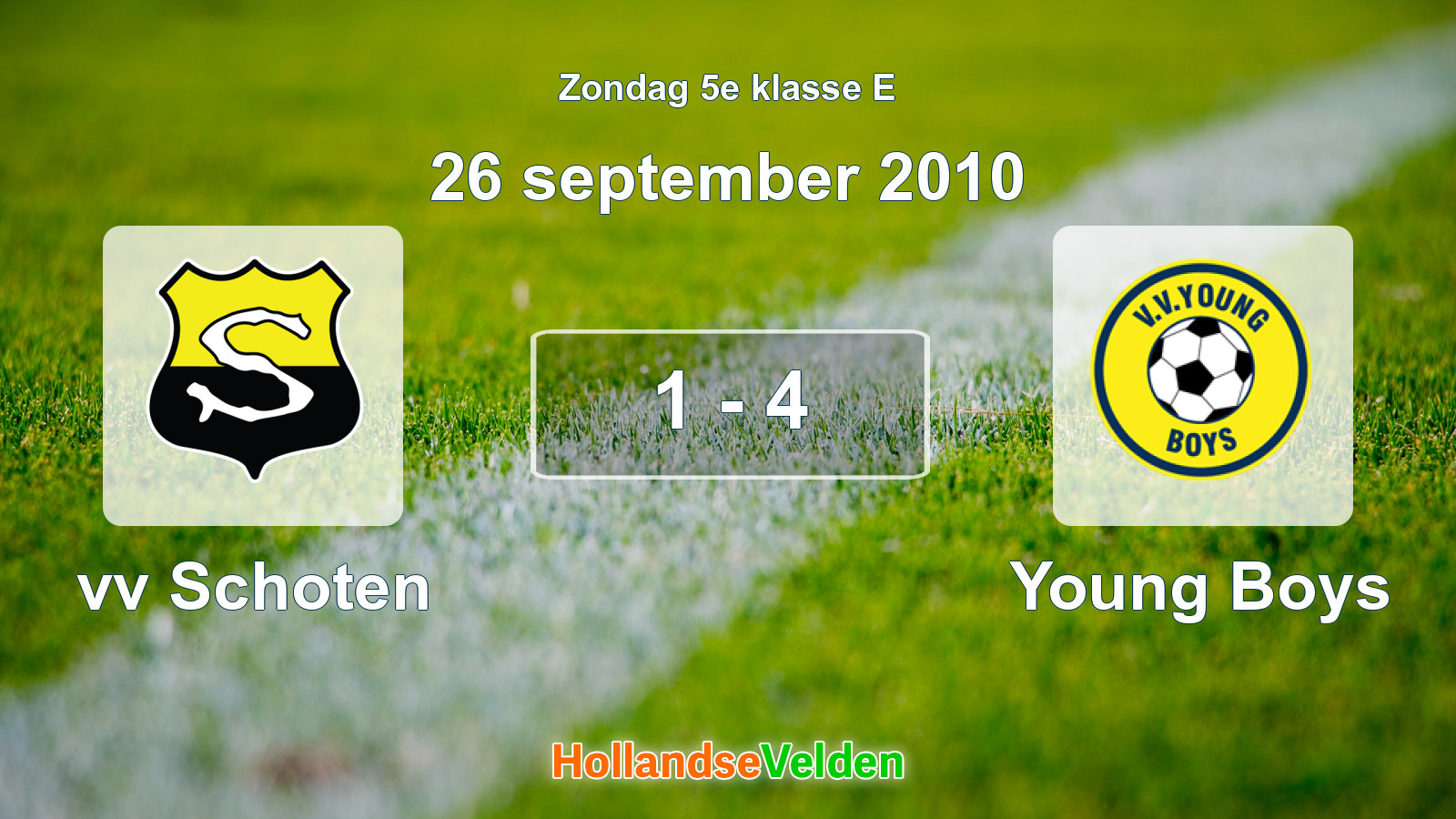 Gespeelde wedstrijd: vv Schoten - Young Boys 1 - 4 (26 september 2010)