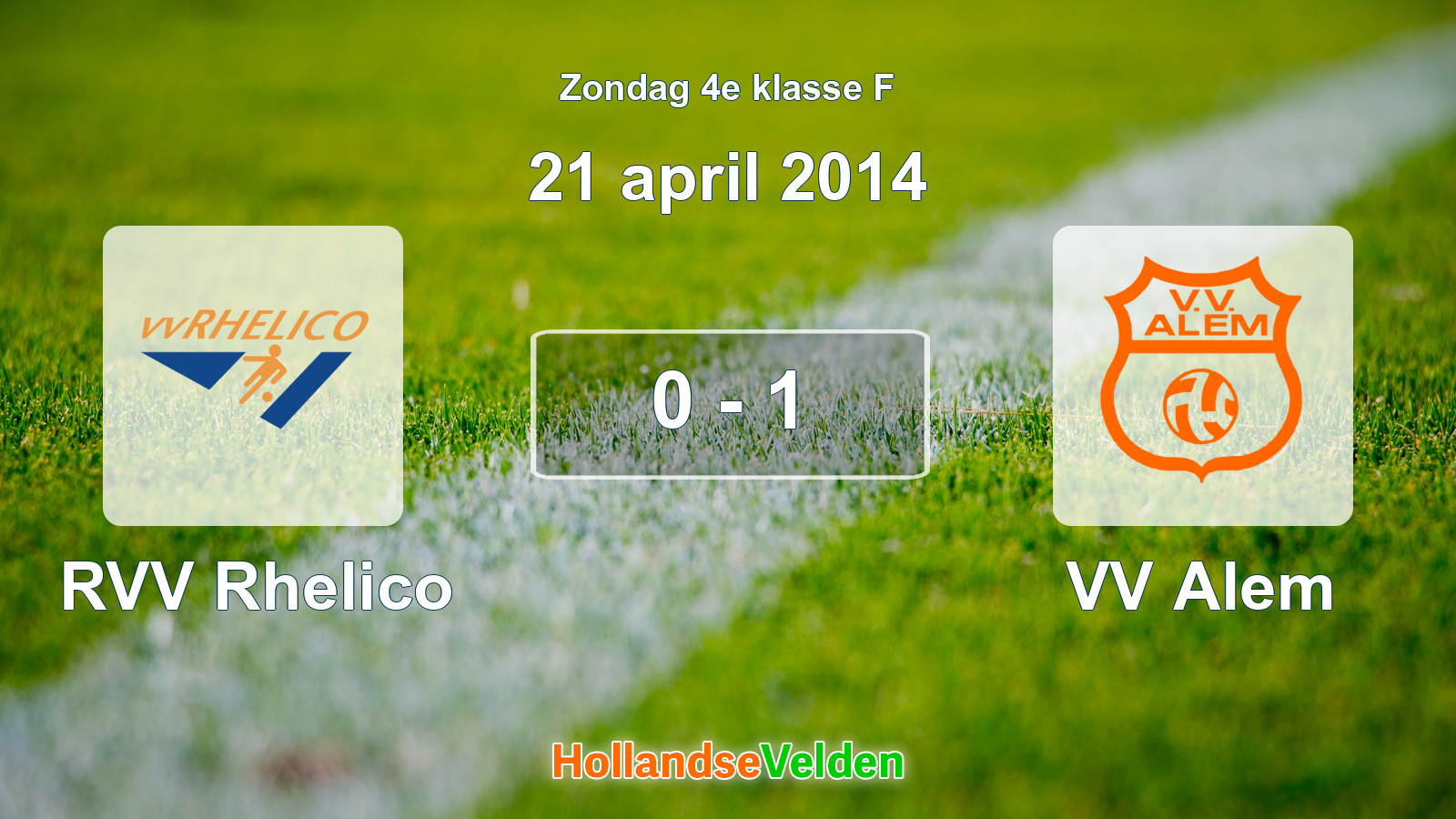 Gespeelde wedstrijd: RVV Rhelico - VV Alem 0 - 1 (21 april 2014)