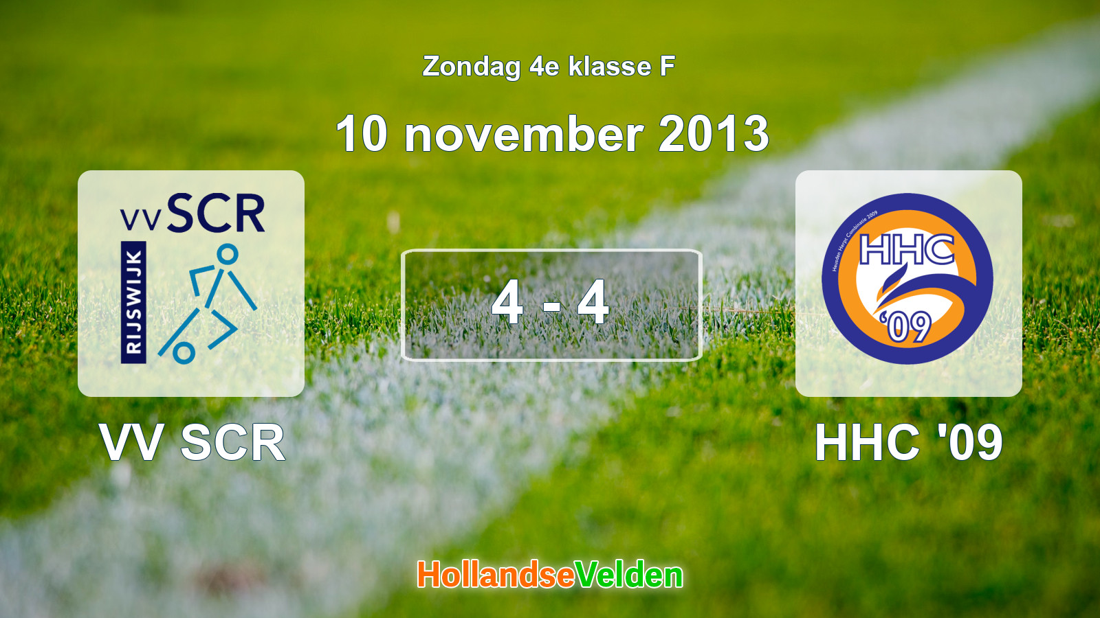 Gespeelde wedstrijd: VV SCR - HHC '09 4 - 4 (10 november 2013)