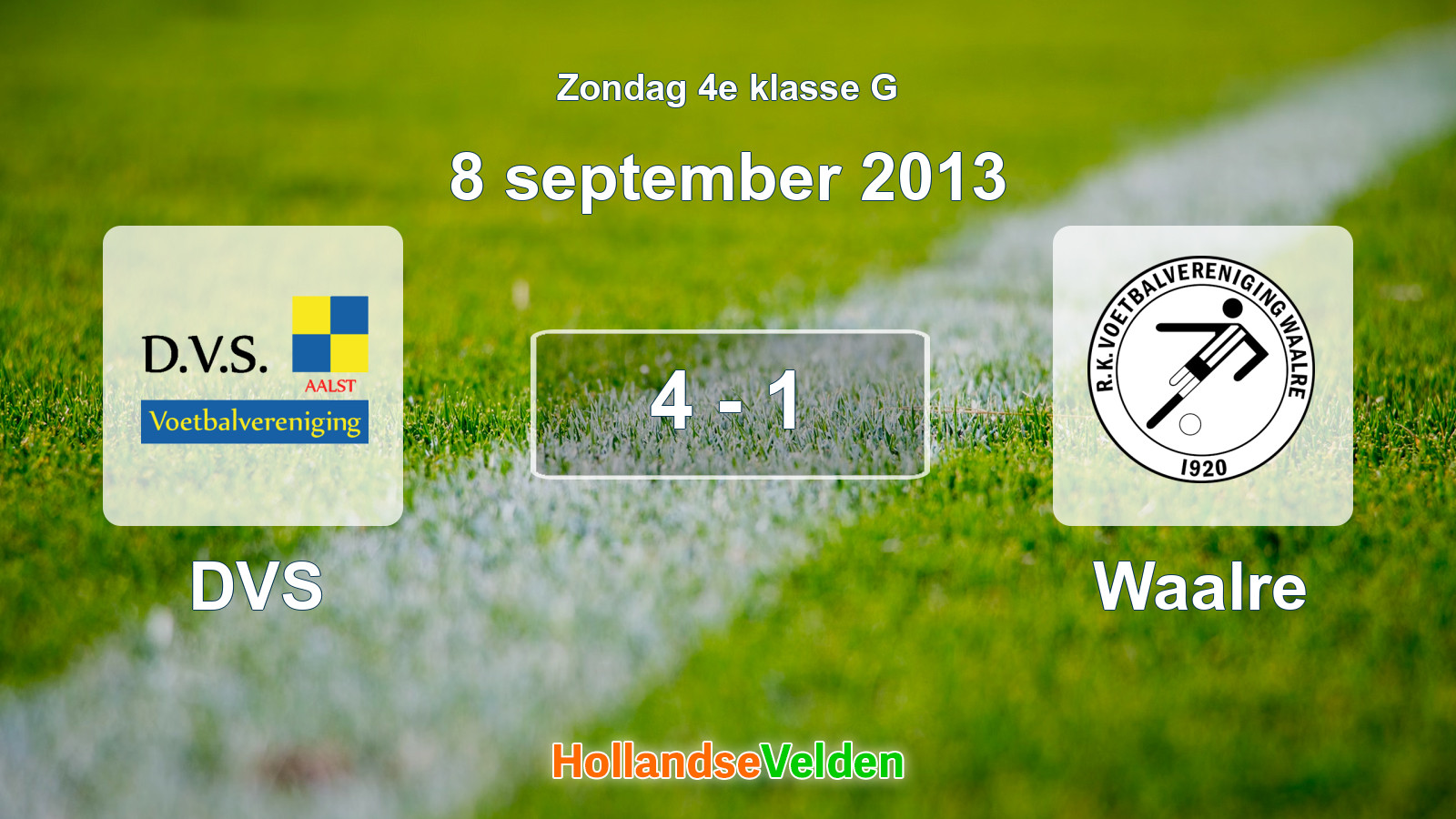 Gespeelde wedstrijd: DVS - Waalre 4 - 1 (8 september 2013)