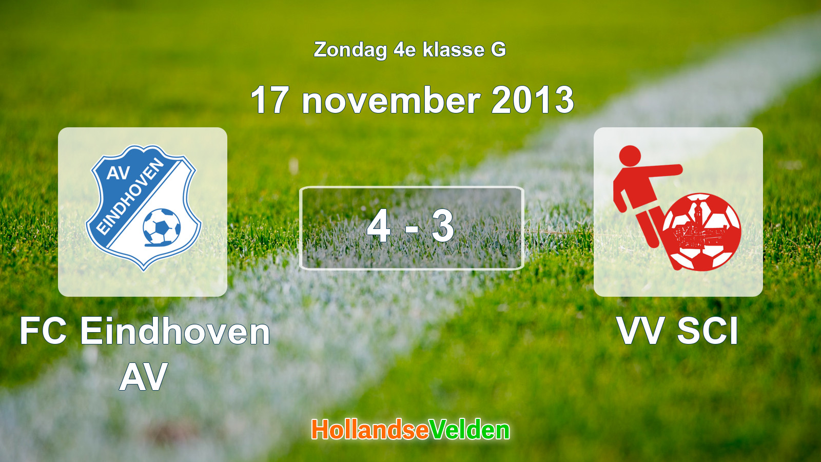 Gespeelde wedstrijd: FC Eindhoven AV - VV SCI 4 - 3 (17 november 2013)