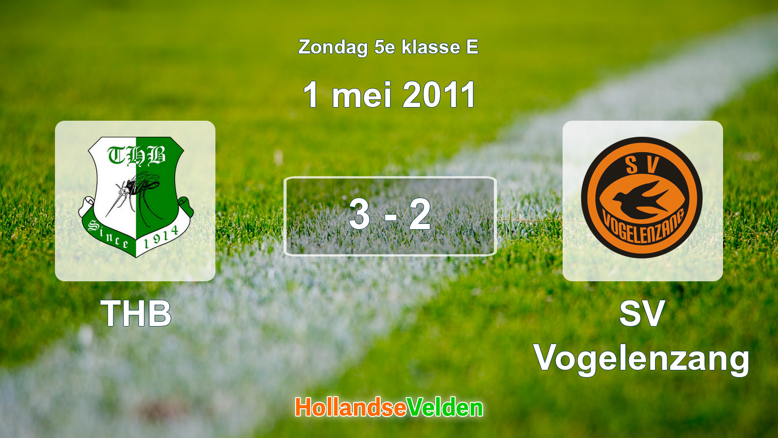 Gespeelde wedstrijd: THB - SV Vogelenzang 3 - 2 (1 mei 2011)