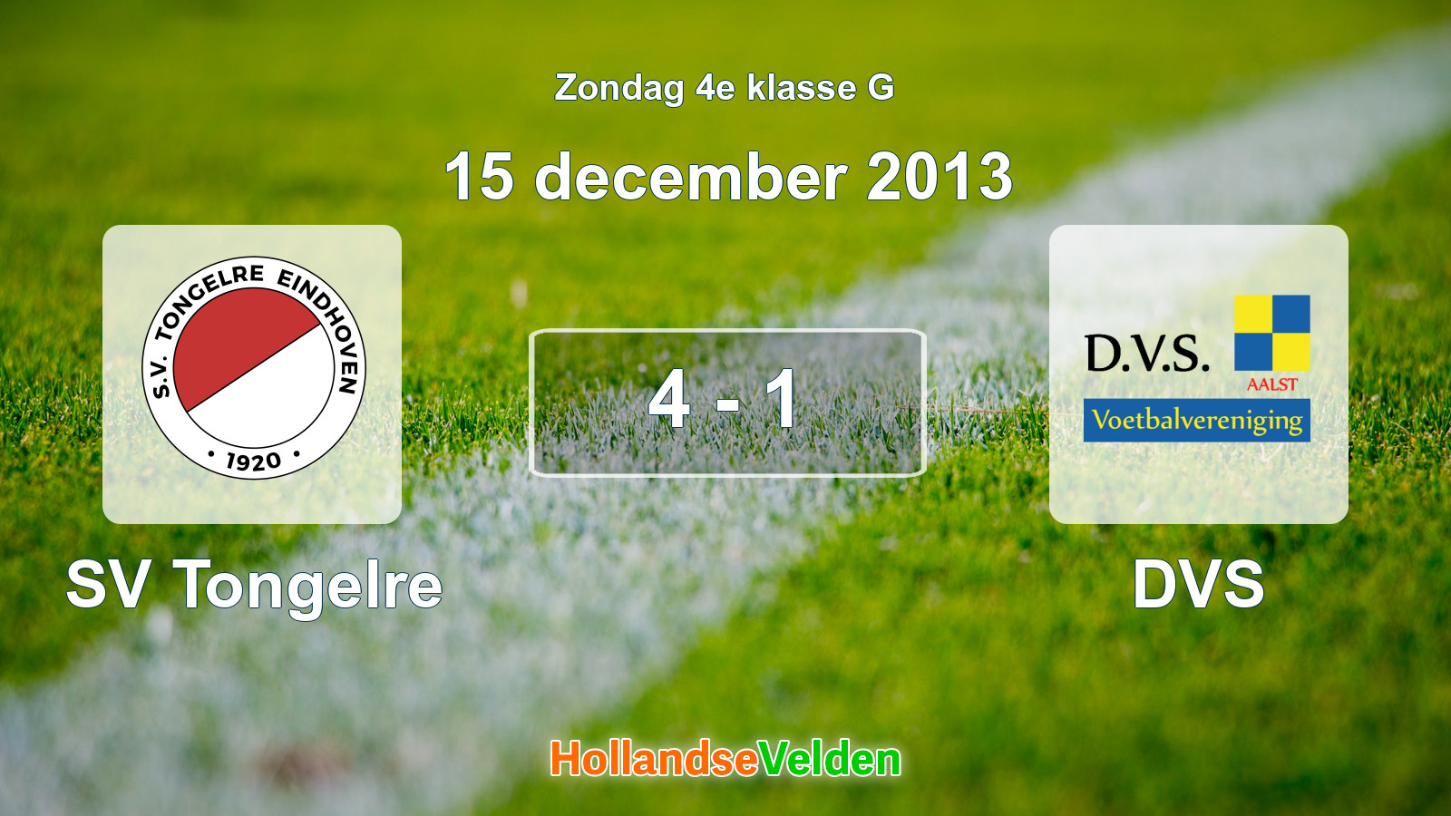 Gespeelde wedstrijd: SV Tongelre - DVS 4 - 1 (15 december 2013)