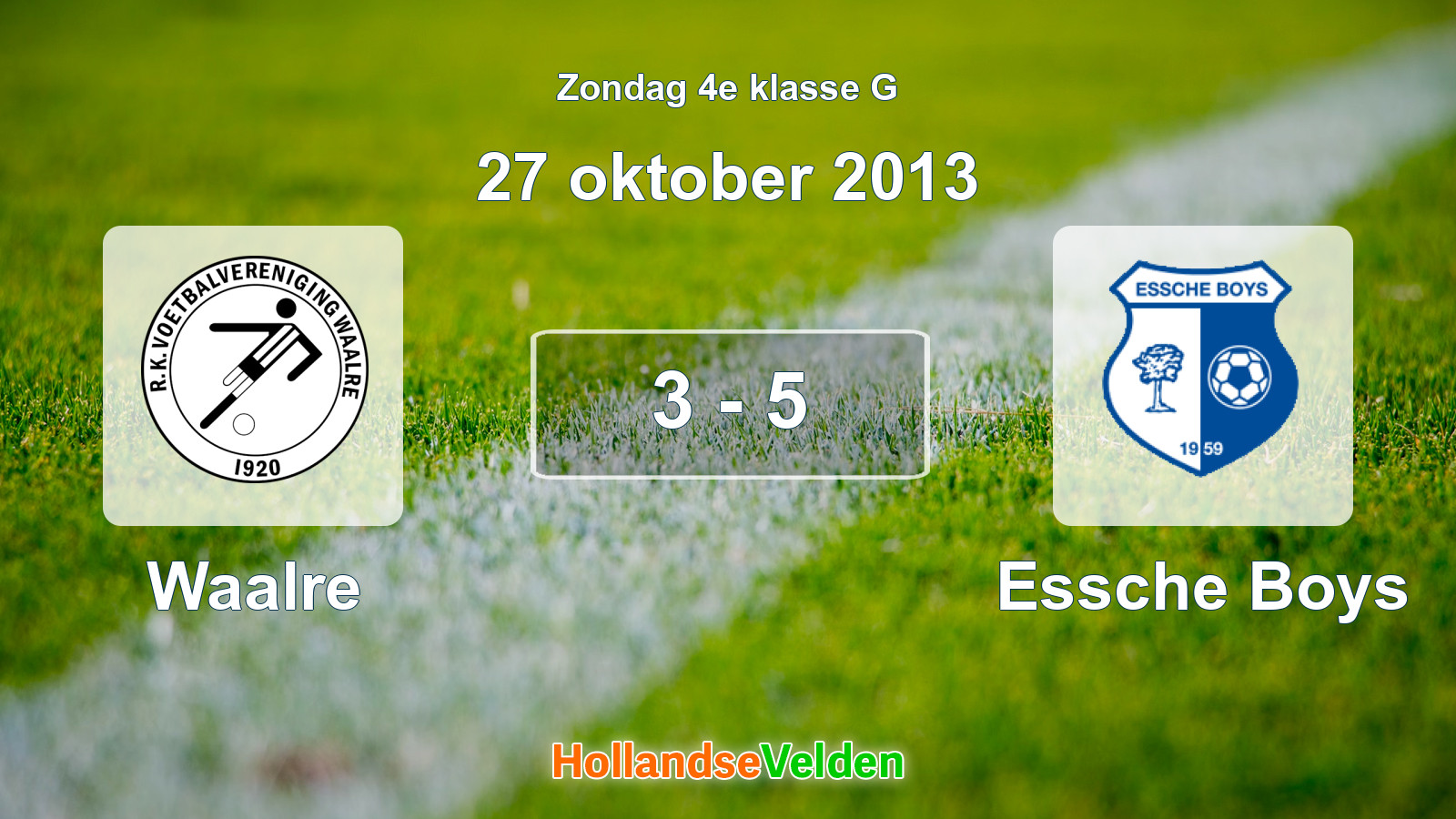 Gespeelde wedstrijd: Waalre - Essche Boys 3 - 5 (27 oktober 2013)