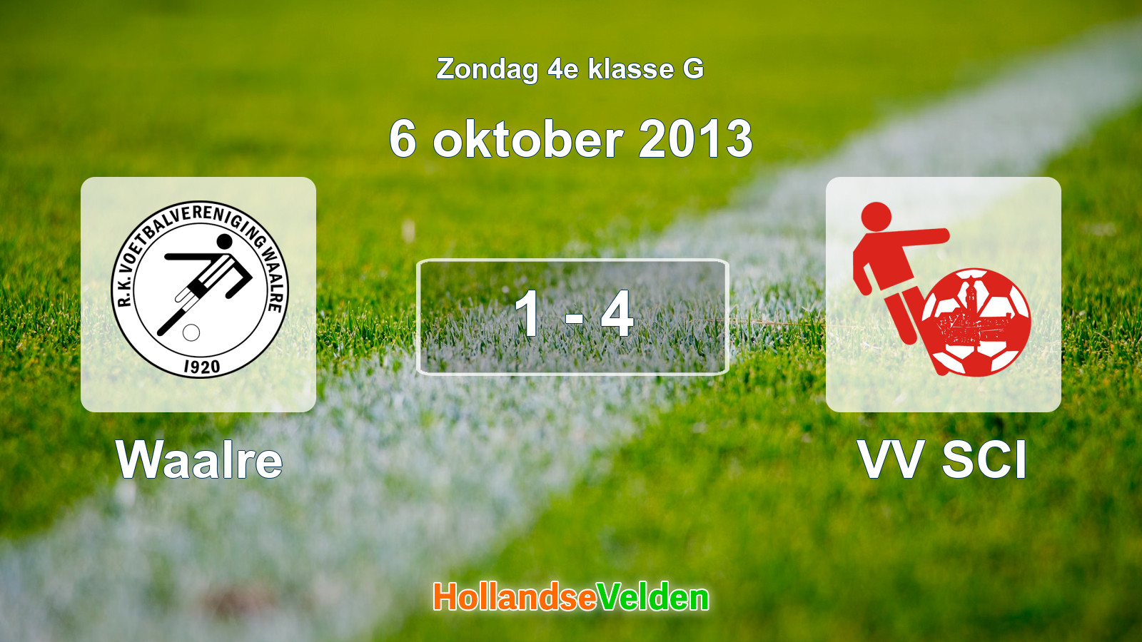 Gespeelde wedstrijd: Waalre - VV SCI 1 - 4 (6 oktober 2013)
