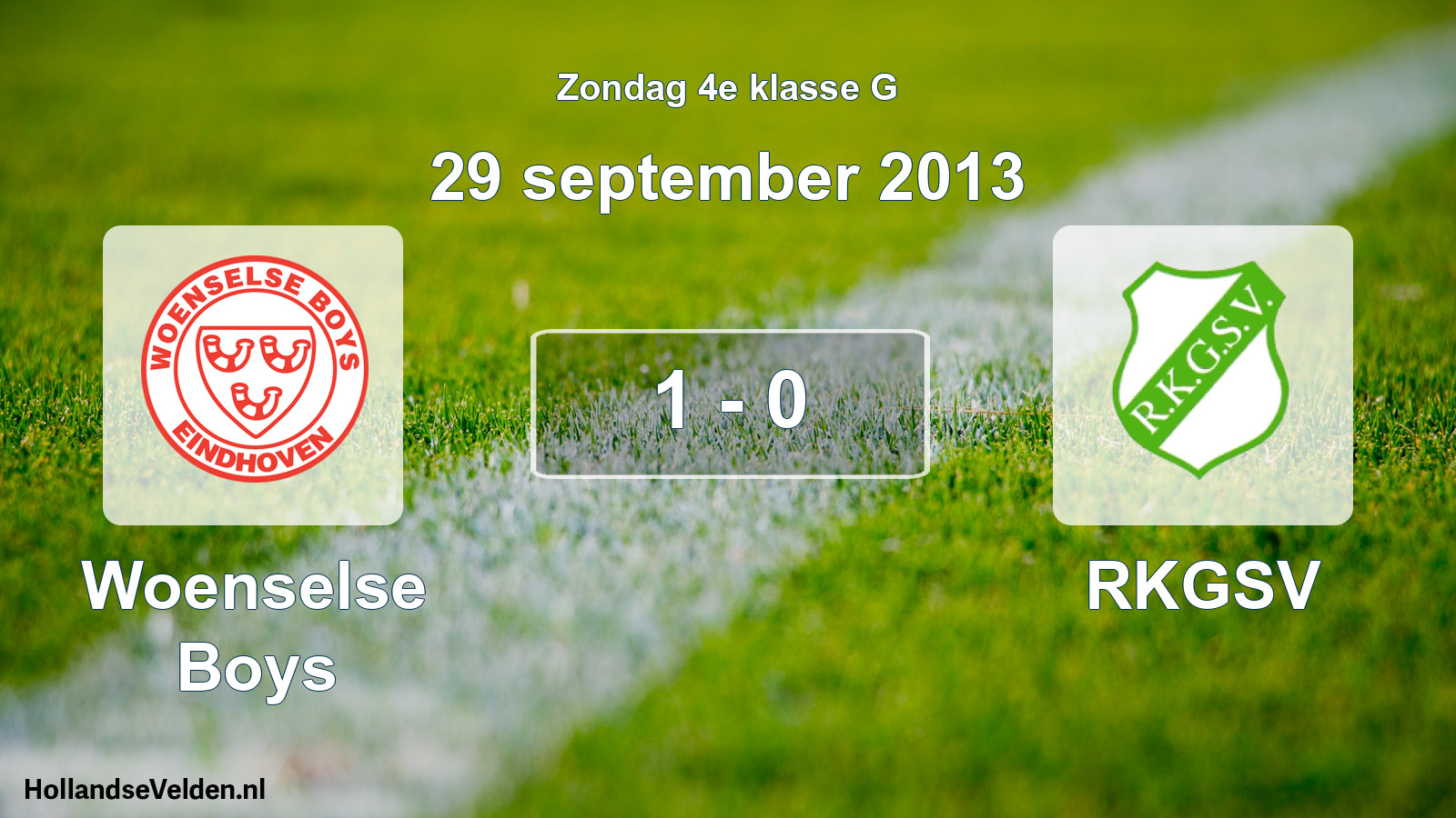 Gespeelde wedstrijd: Woenselse Boys - RKGSV 1 - 0 (29 september 2013)