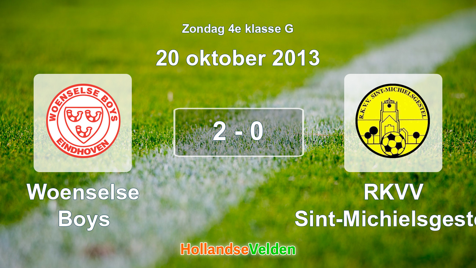 Gespeelde wedstrijd: Woenselse Boys - RKVV Sint-Michielsgestel 2 - 0 (20 oktober 2013)