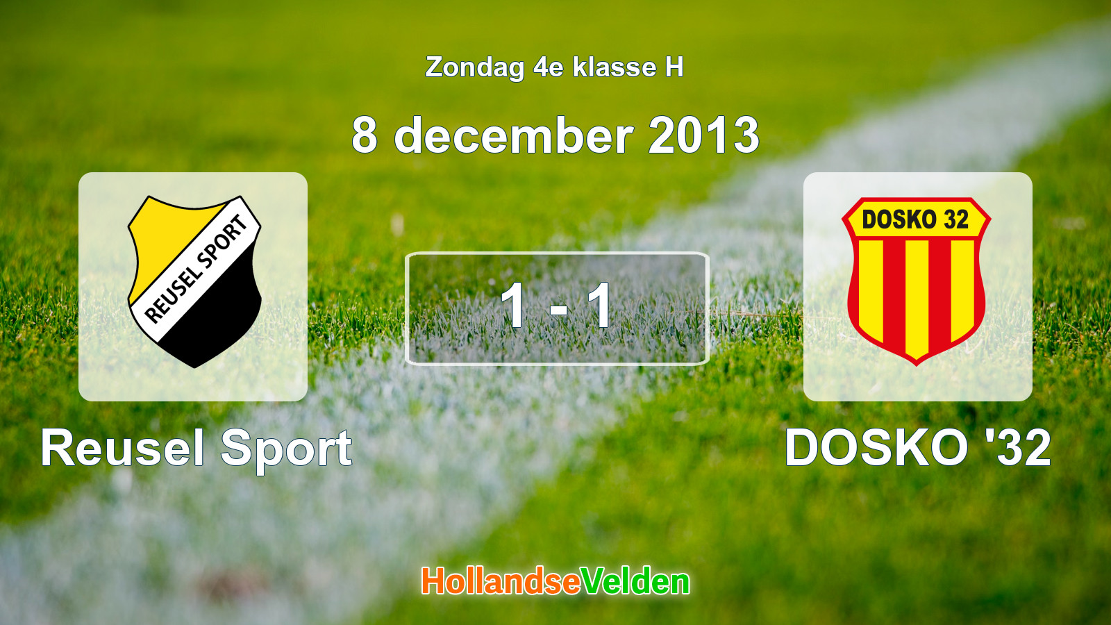 Gespeelde wedstrijd: Reusel Sport - DOSKO '32 1 - 1 (8 december 2013)