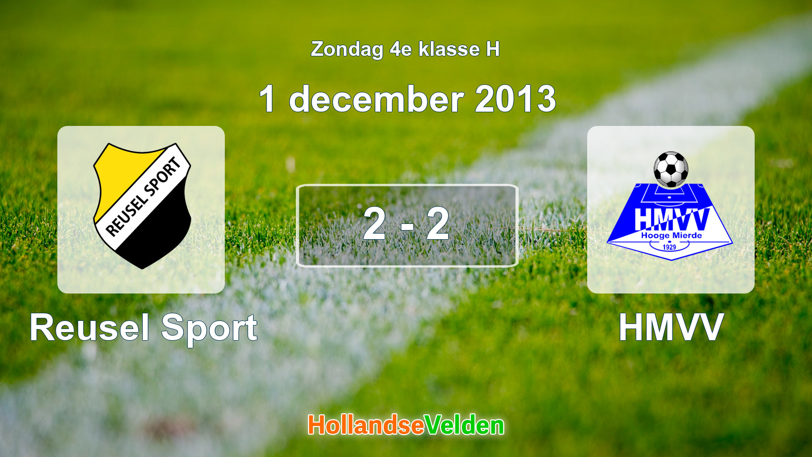 Gespeelde wedstrijd: Reusel Sport - HMVV 2 - 2 (1 december 2013)