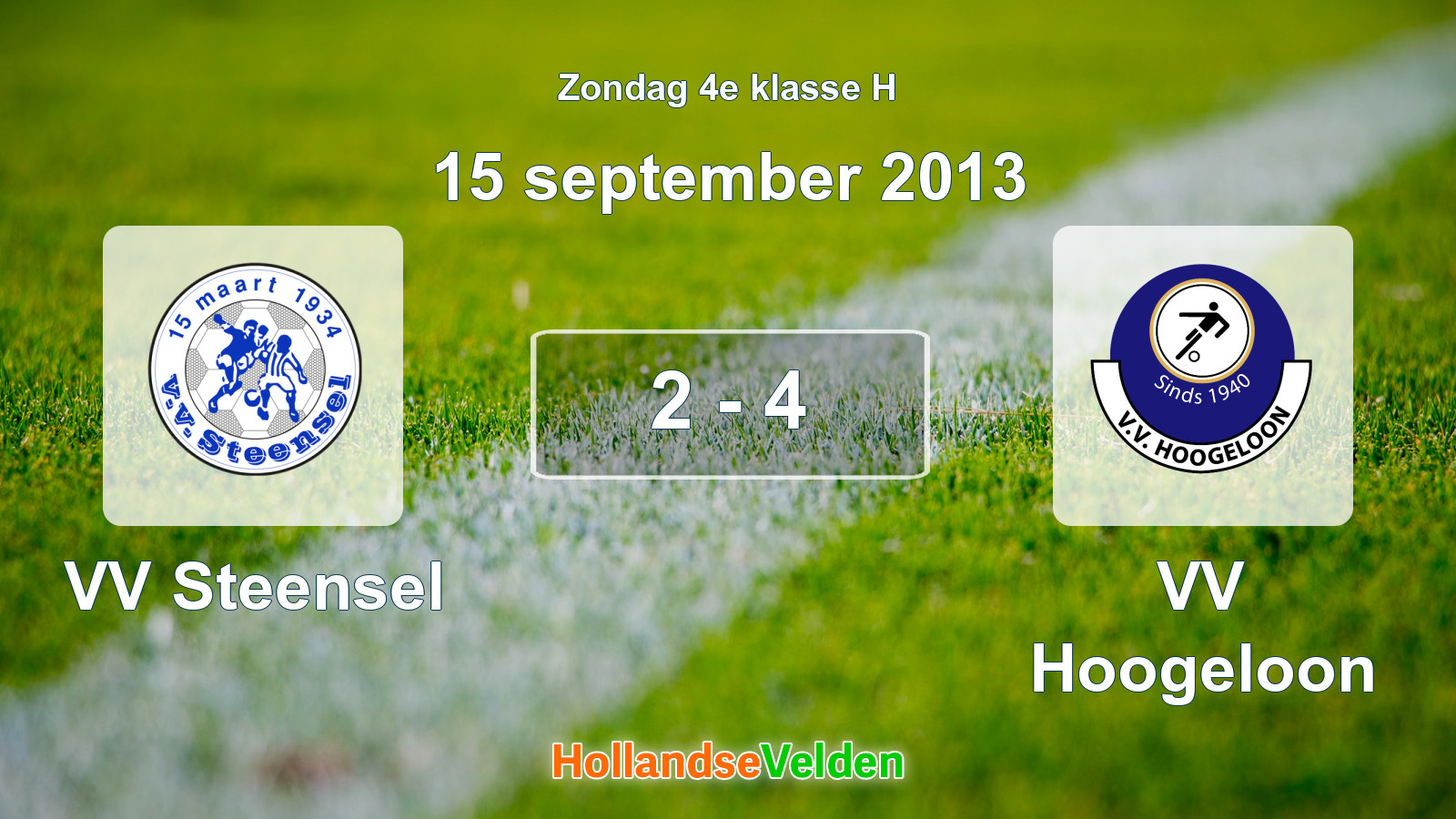 Gespeelde wedstrijd: VV Steensel - VV Hoogeloon 2 - 4 (15 september 2013)