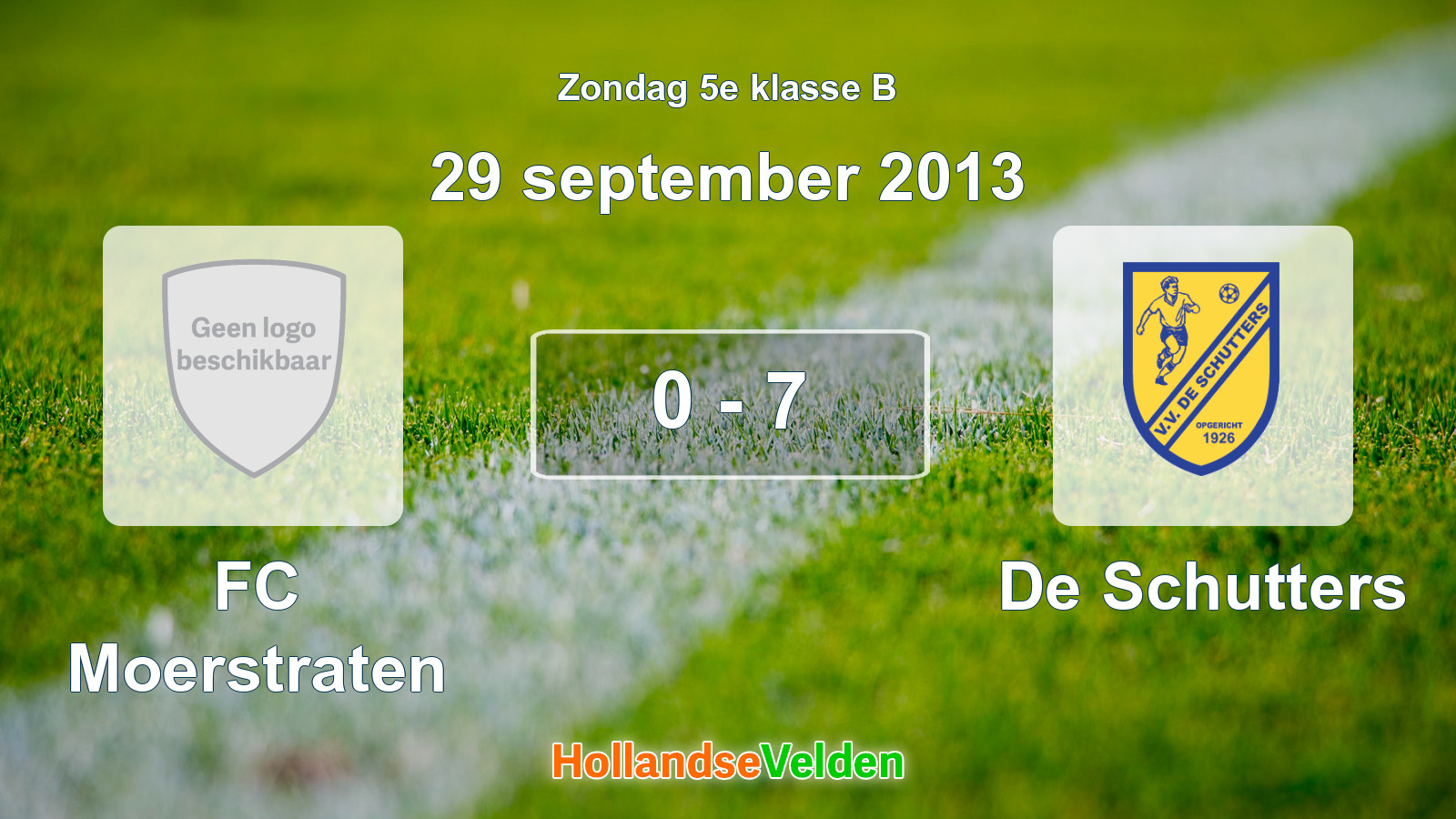 Gespeelde wedstrijd: FC Moerstraten - De Schutters 0 - 7 (29 september 2013)