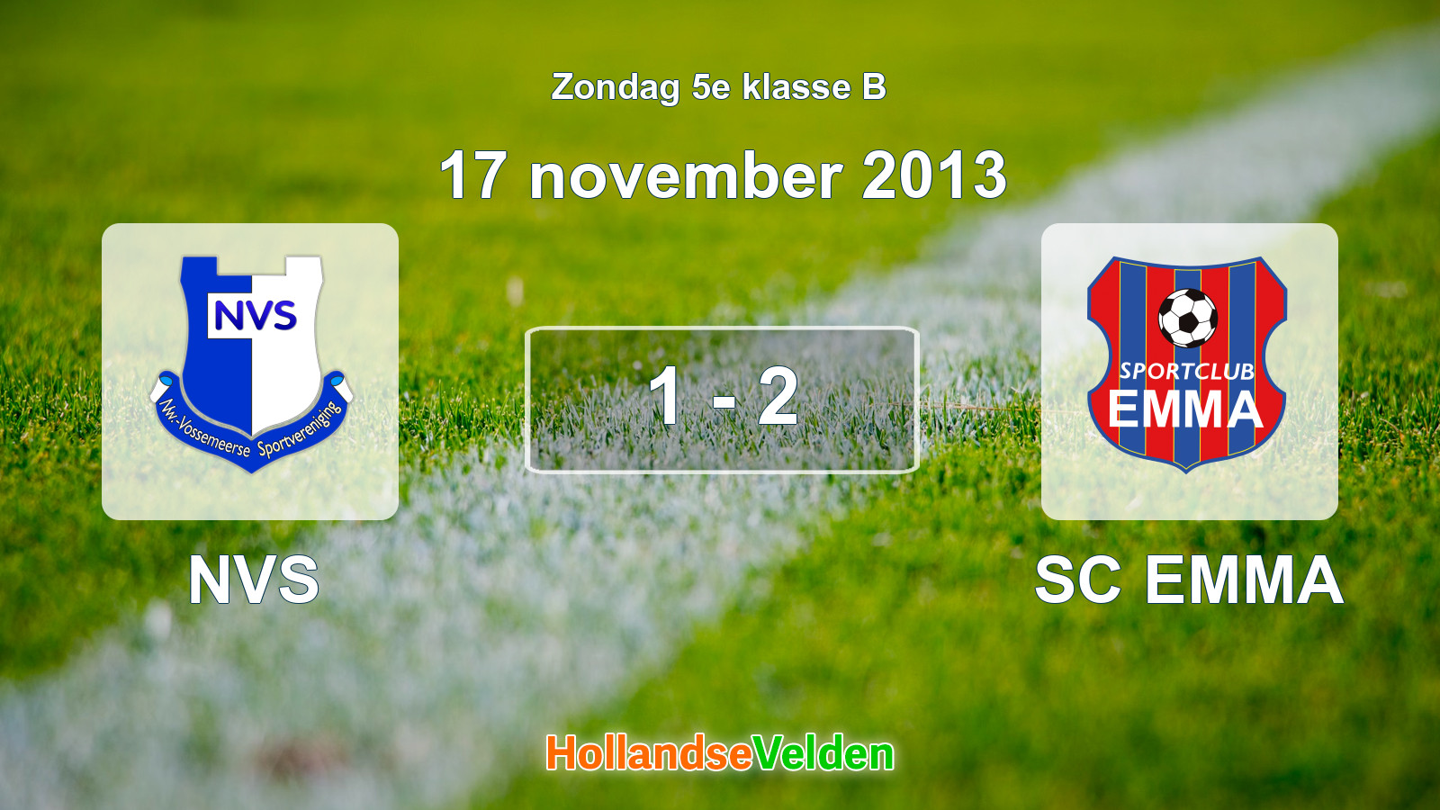 Gespeelde wedstrijd: NVS - SC EMMA 1 - 2 (17 november 2013)