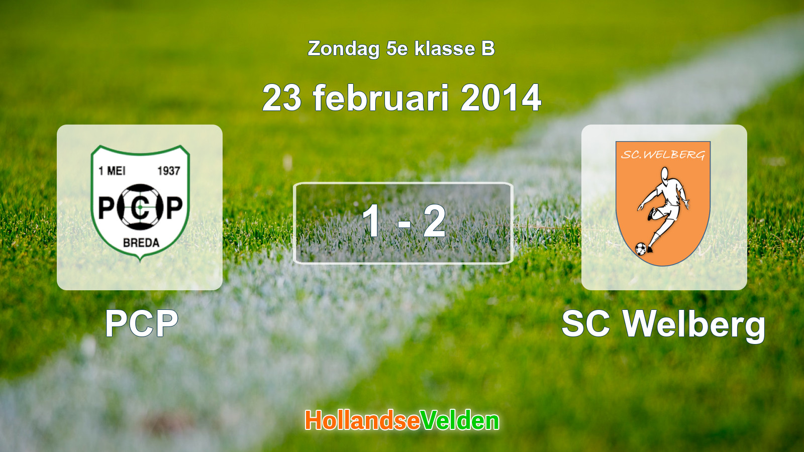 Gespeelde wedstrijd: PCP - SC Welberg 1 - 2 (23 februari 2014)