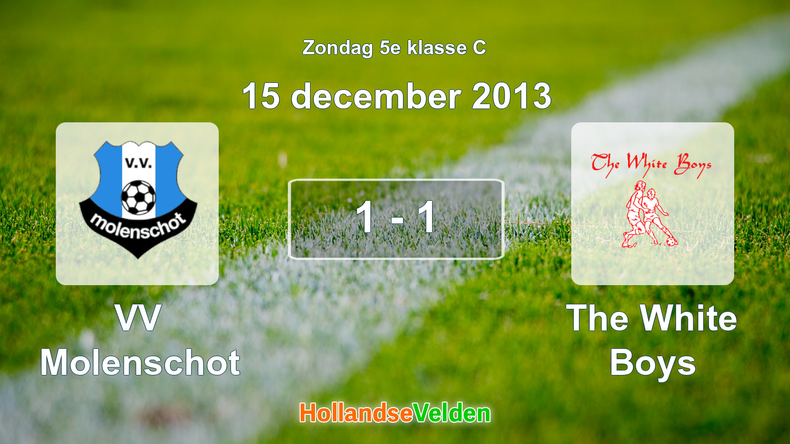Gespeelde wedstrijd: VV Molenschot - The White Boys 1 - 1 (15 december 2013)