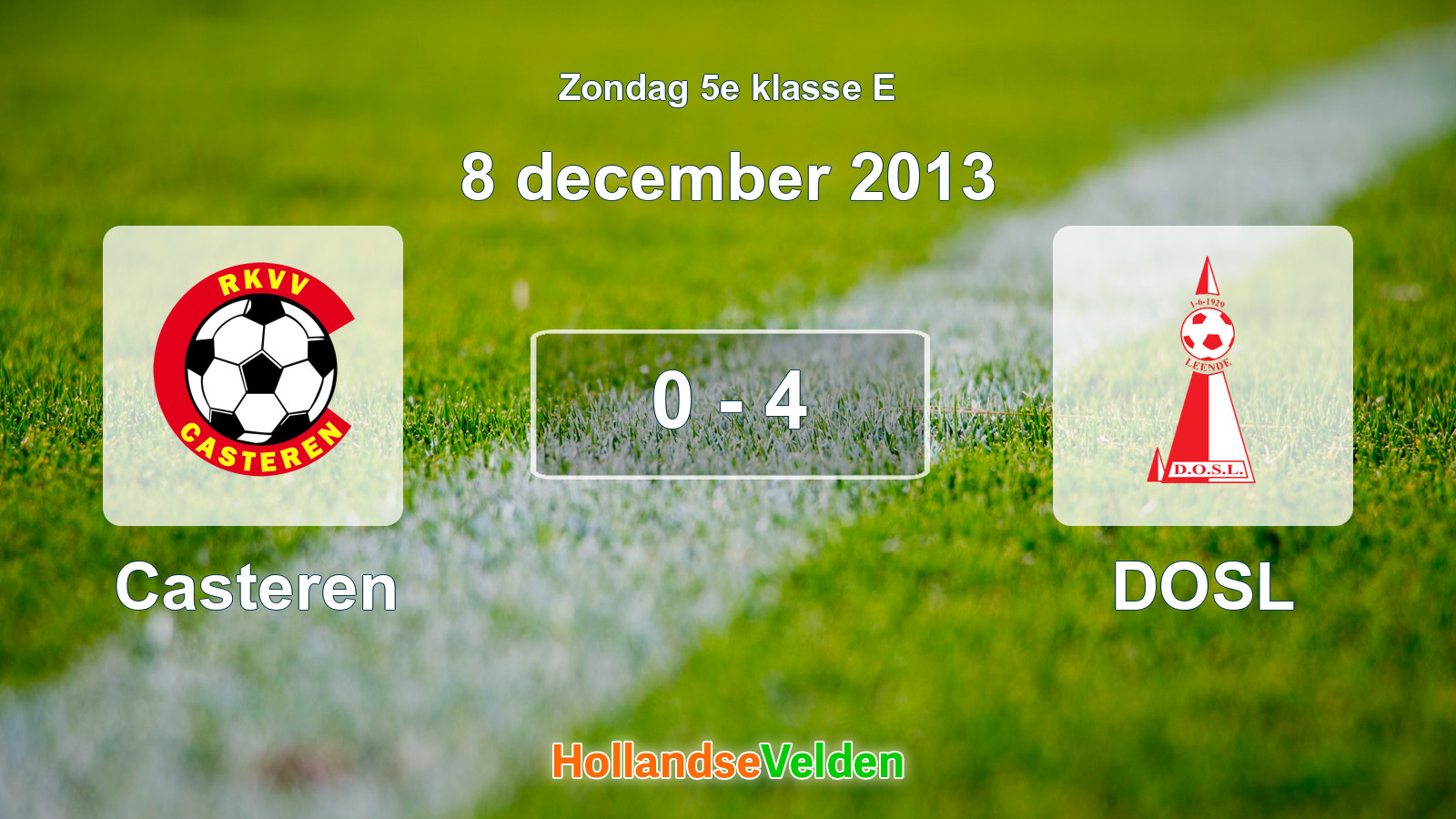 Gespeelde wedstrijd: Casteren - DOSL 0 - 4 (8 december 2013)