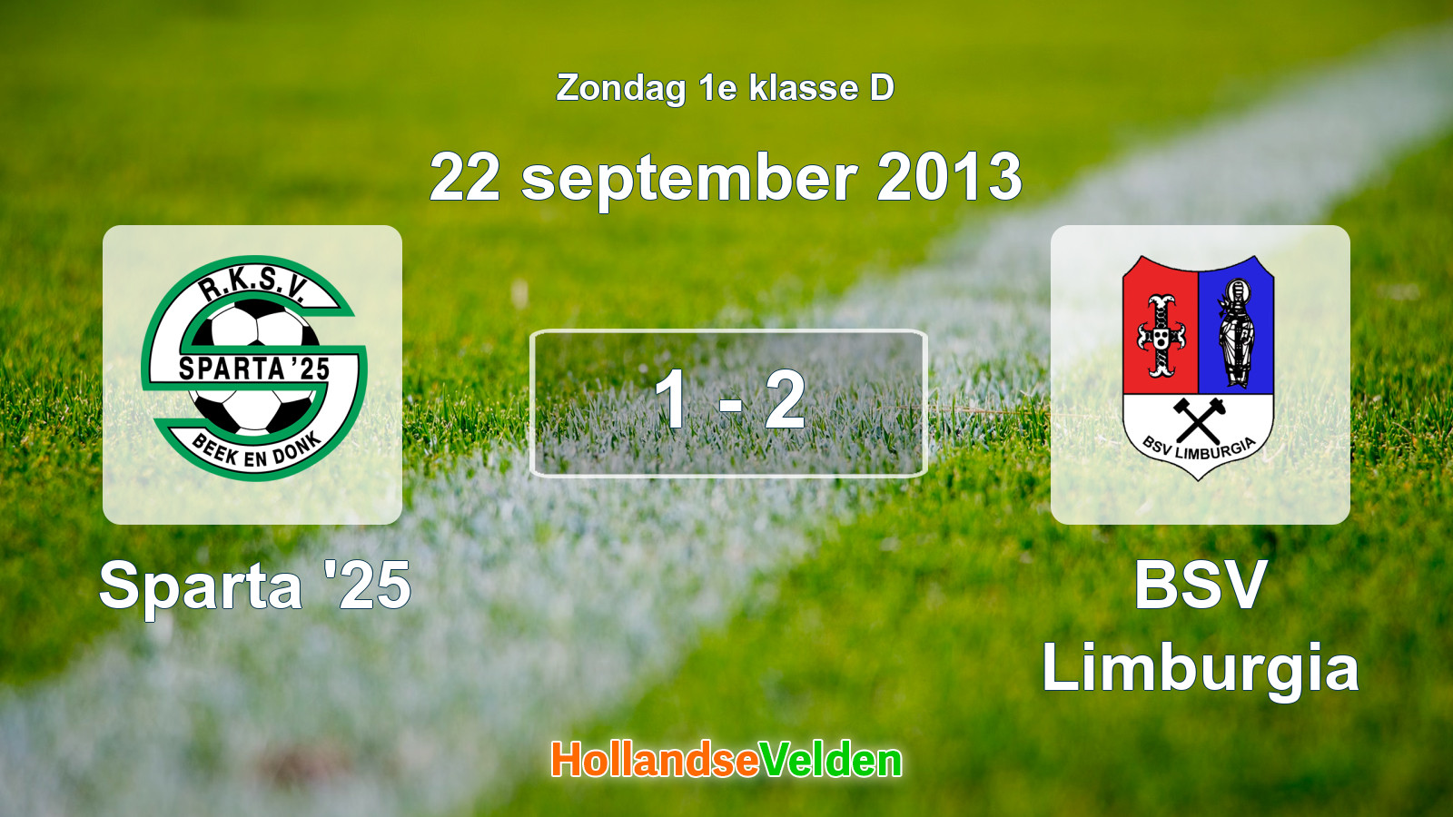 Gespeelde wedstrijd: Sparta '25 - BSV Limburgia 1 - 2 (22 september 2013)
