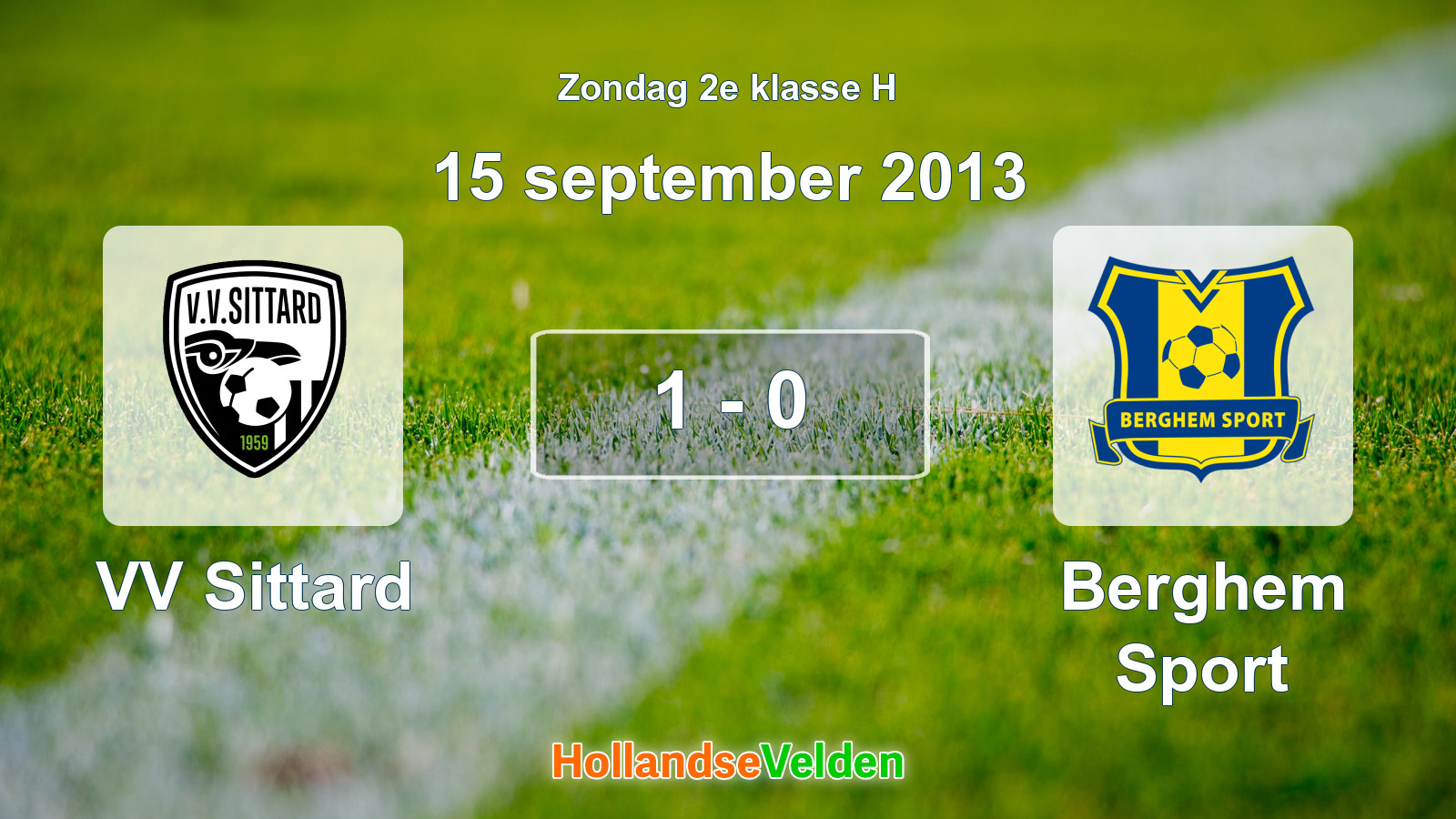 Gespeelde wedstrijd: VV Sittard - Berghem Sport 1 - 0 (15 september 2013)