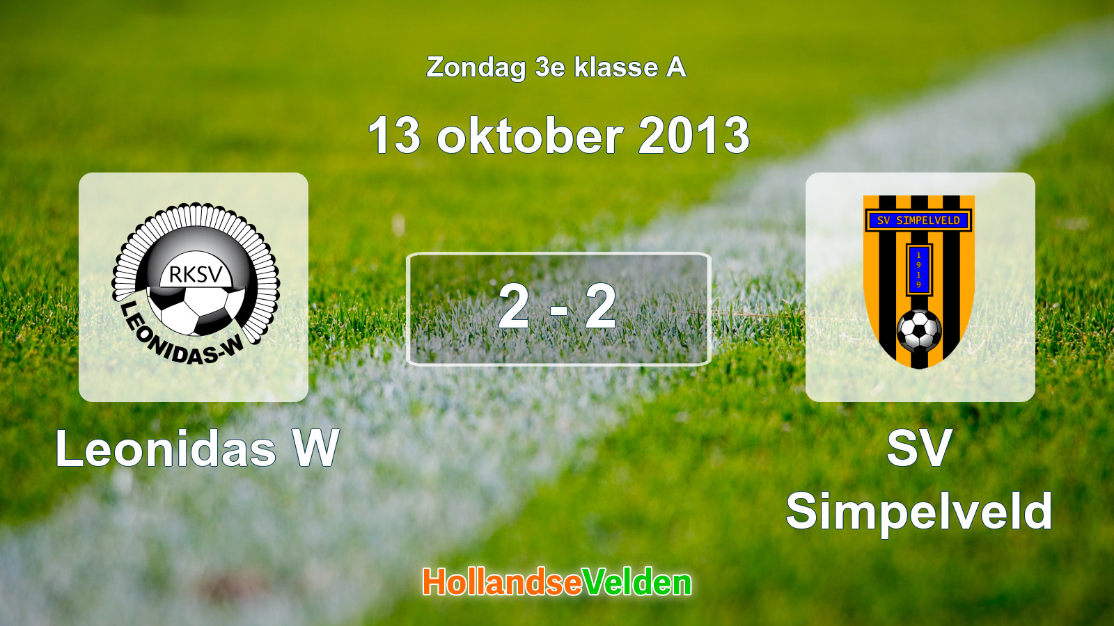 Gespeelde wedstrijd: Leonidas W - SV Simpelveld 2 - 2 (13 oktober 2013)