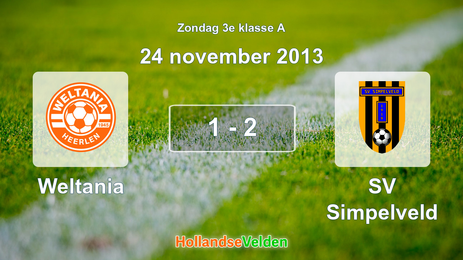 Gespeelde wedstrijd: Weltania - SV Simpelveld 1 - 2 (24 november 2013)