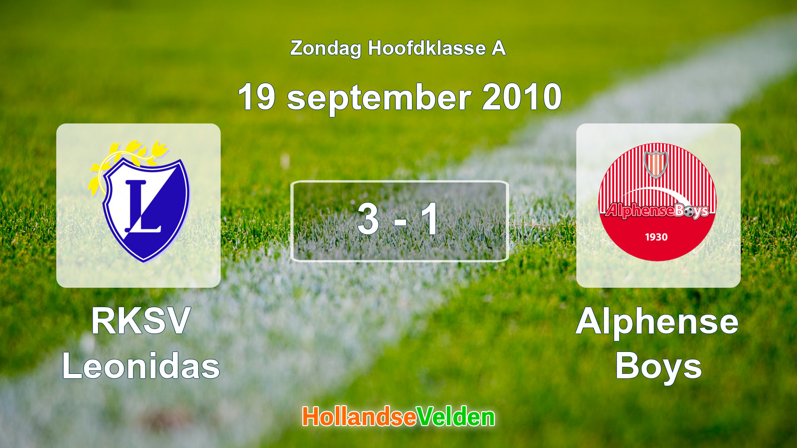 Gespeelde wedstrijd: RKSV Leonidas - Alphense Boys 3 - 1 (19 september 2010)