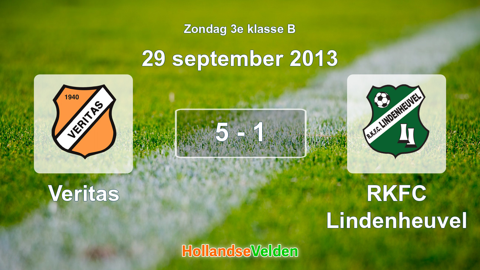 Gespeelde wedstrijd: Veritas - RKFC Lindenheuvel 5 - 1 (29 september 2013)