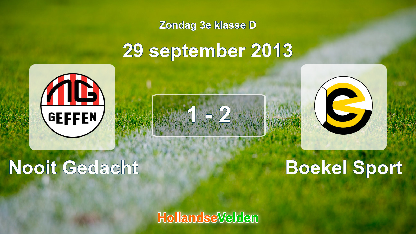 Gespeelde wedstrijd: Nooit Gedacht - Boekel Sport 1 - 2 (29 september 2013)