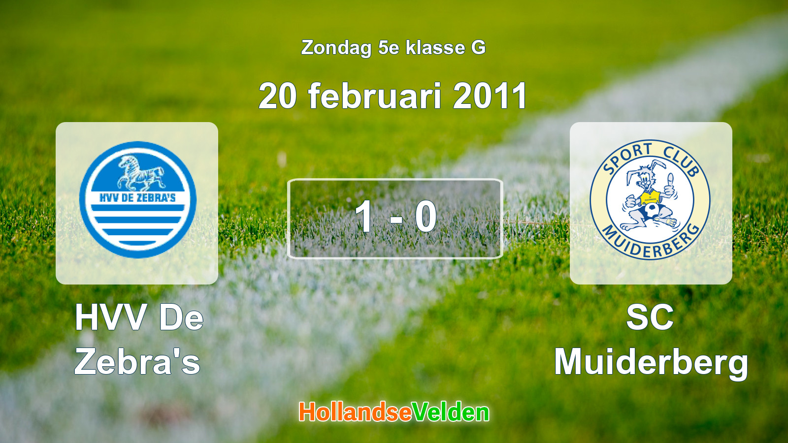 Gespeelde wedstrijd: HVV De Zebra's - SC Muiderberg 1 - 0 (20 februari 2011)