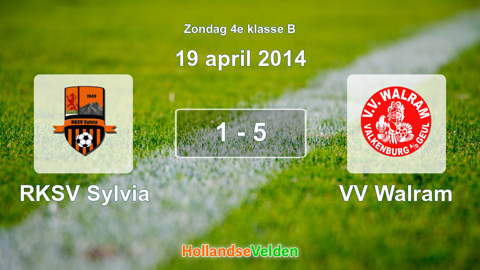 Gespeelde wedstrijd: RKSV Sylvia - VV Walram 1 - 5 (19 april 2014)