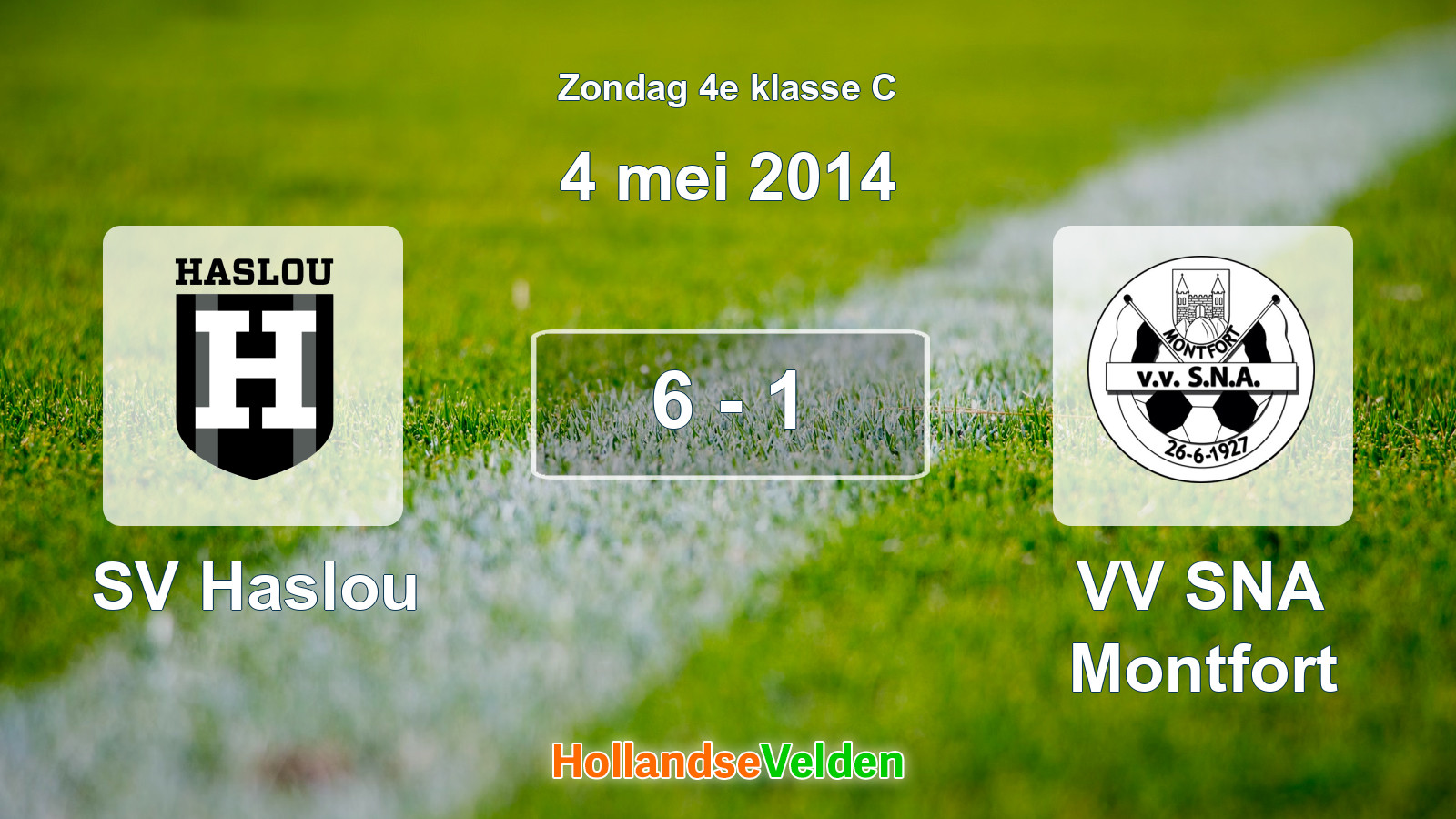 Gespeelde wedstrijd: SV Haslou - VV SNA Montfort 6 - 1 (4 mei 2014)