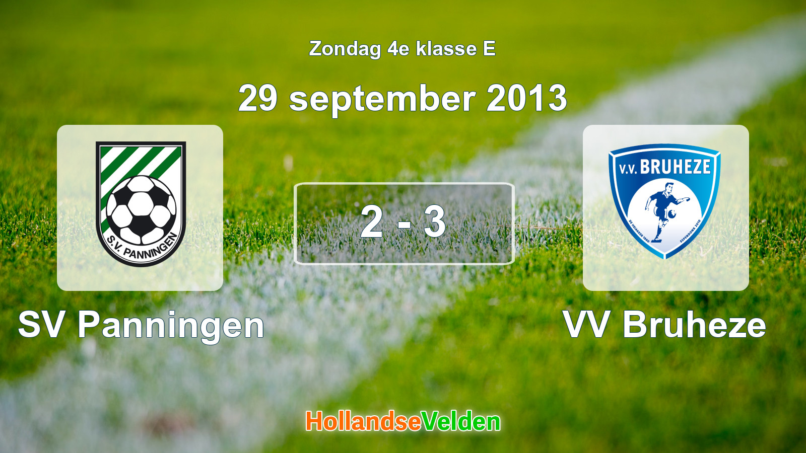 Gespeelde wedstrijd: SV Panningen - VV Bruheze 2 - 3 (29 september 2013)
