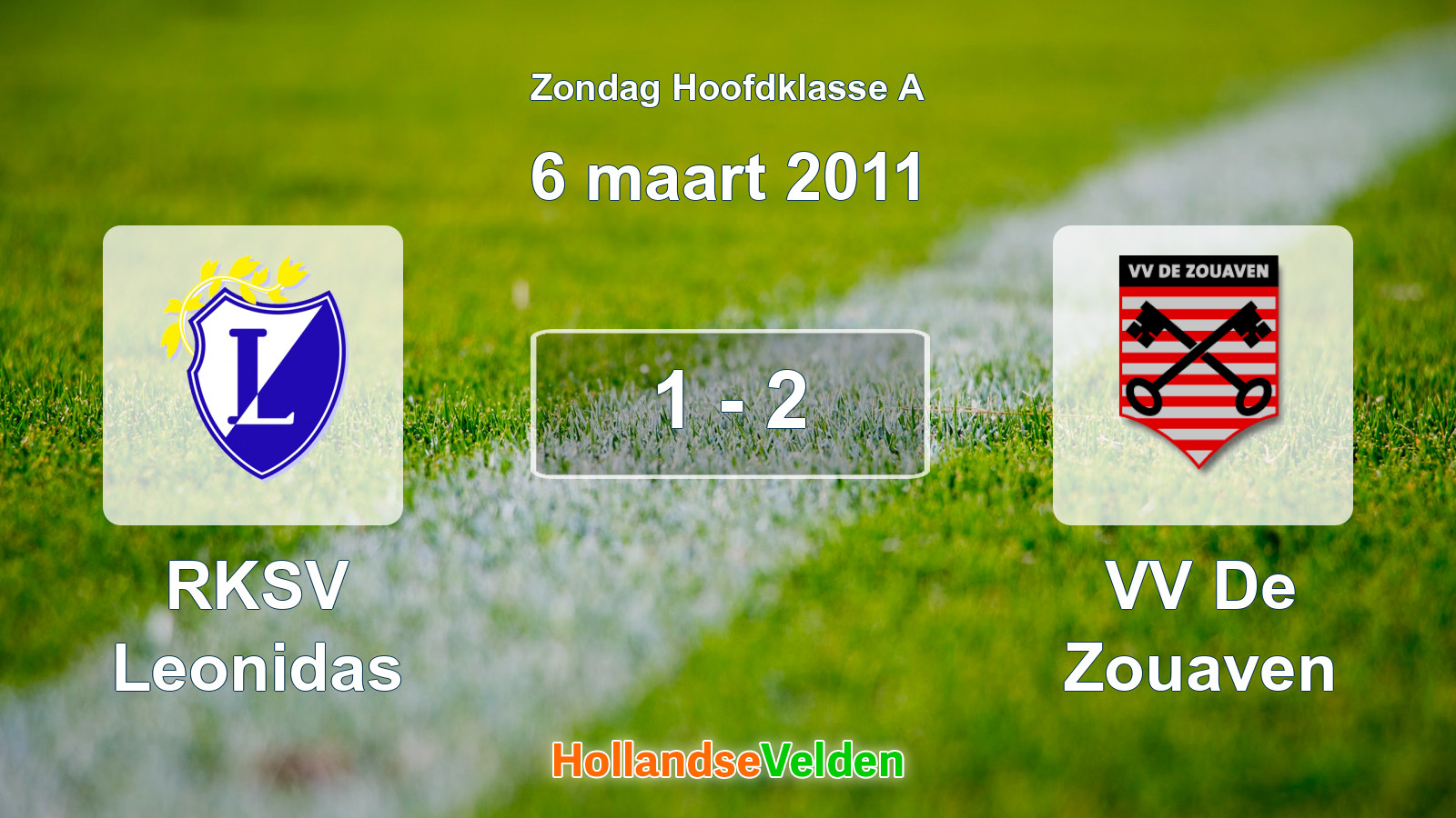 Gespeelde wedstrijd: RKSV Leonidas - VV De Zouaven 1 - 2 (6 maart 2011)