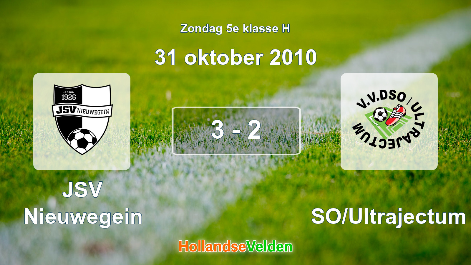 Gespeelde wedstrijd: JSV Nieuwegein - DSO/Ultrajectum 3 - 2 (31 oktober 2010)